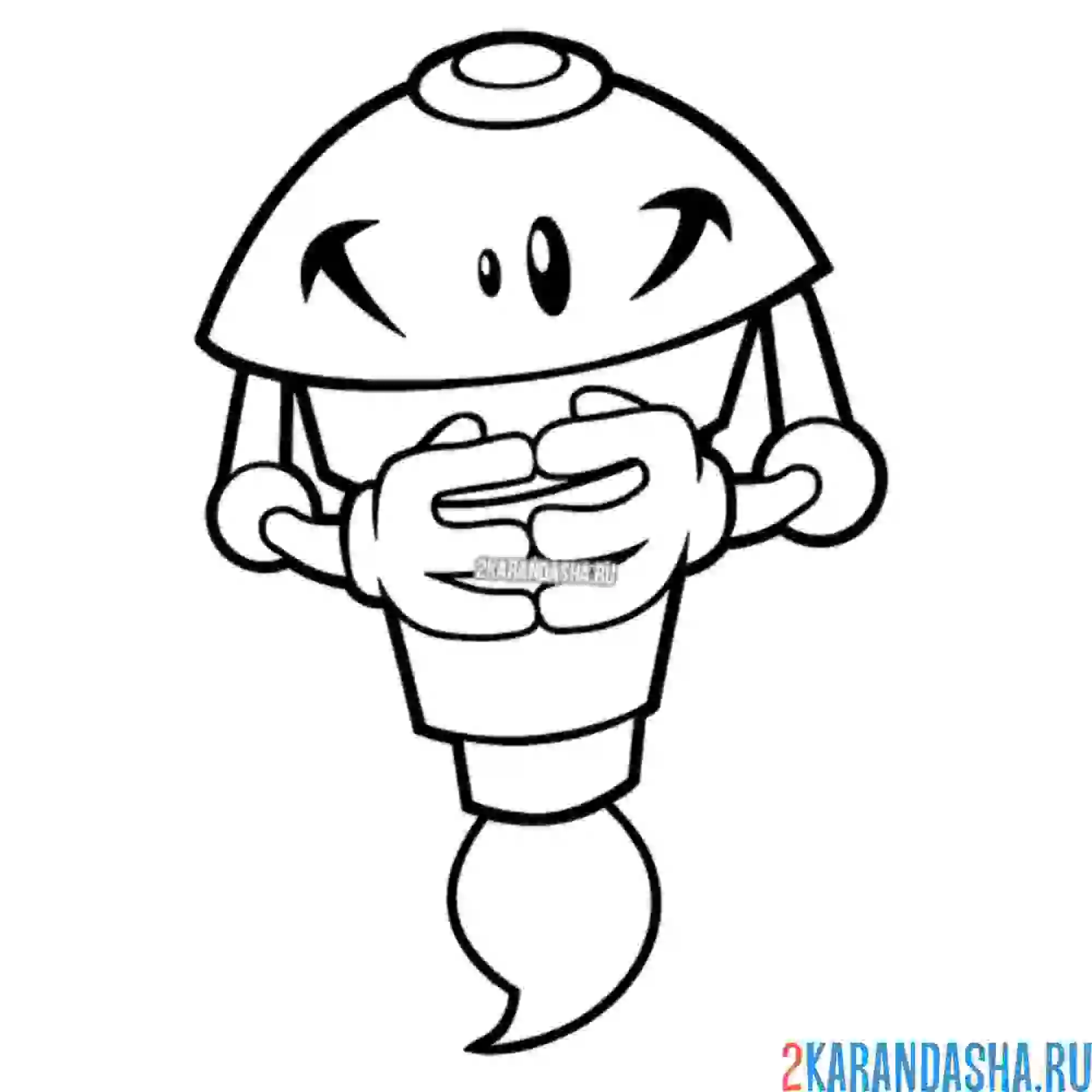 Раскраска необычный робот