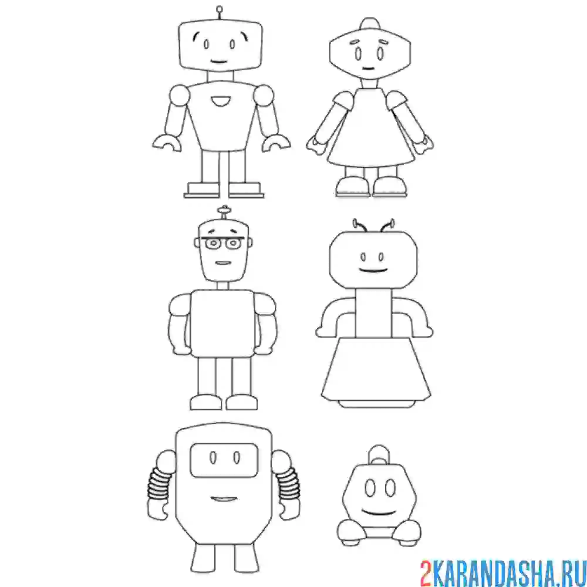 Раскраска несколько роботов