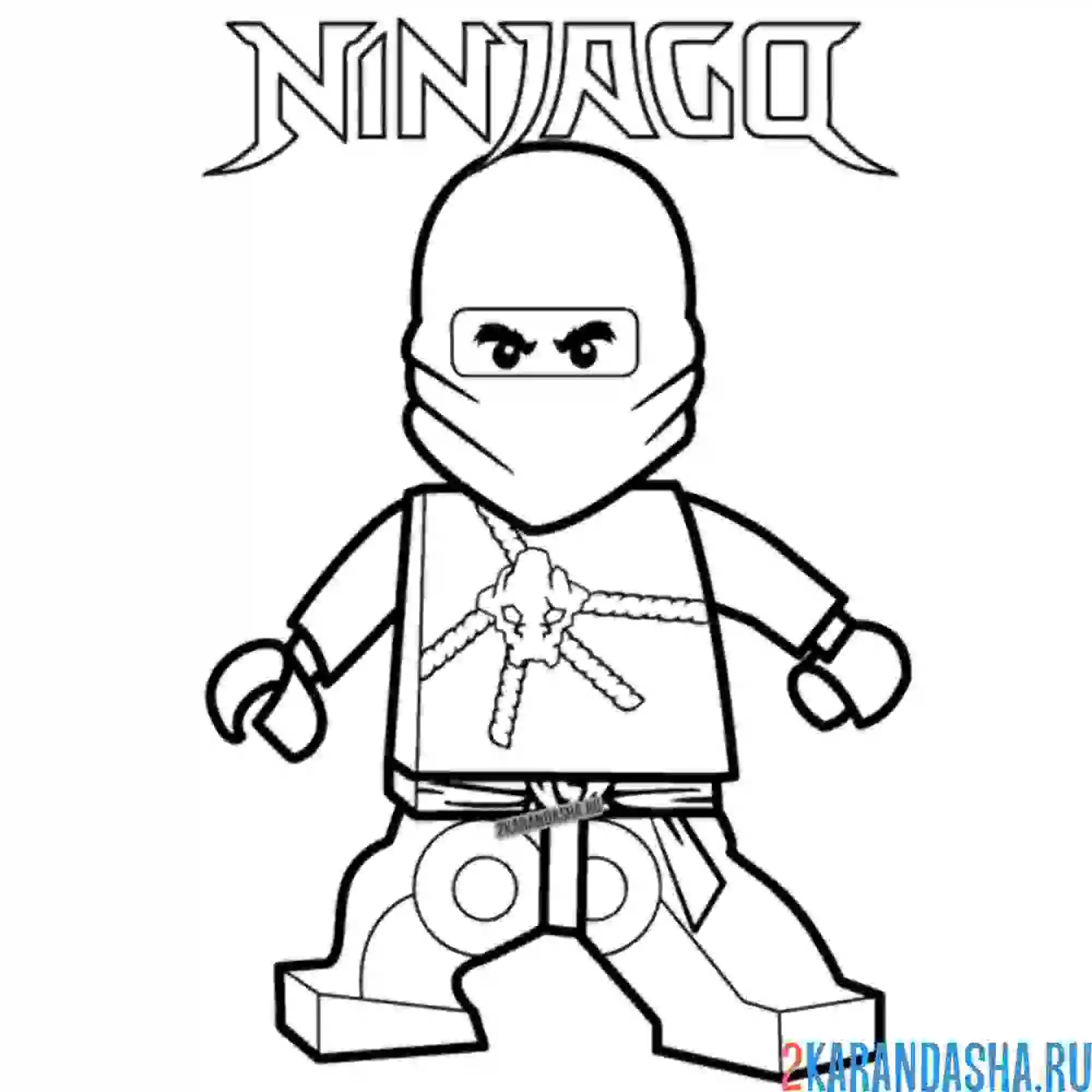 Раскраска ниндзя коул в стойке
