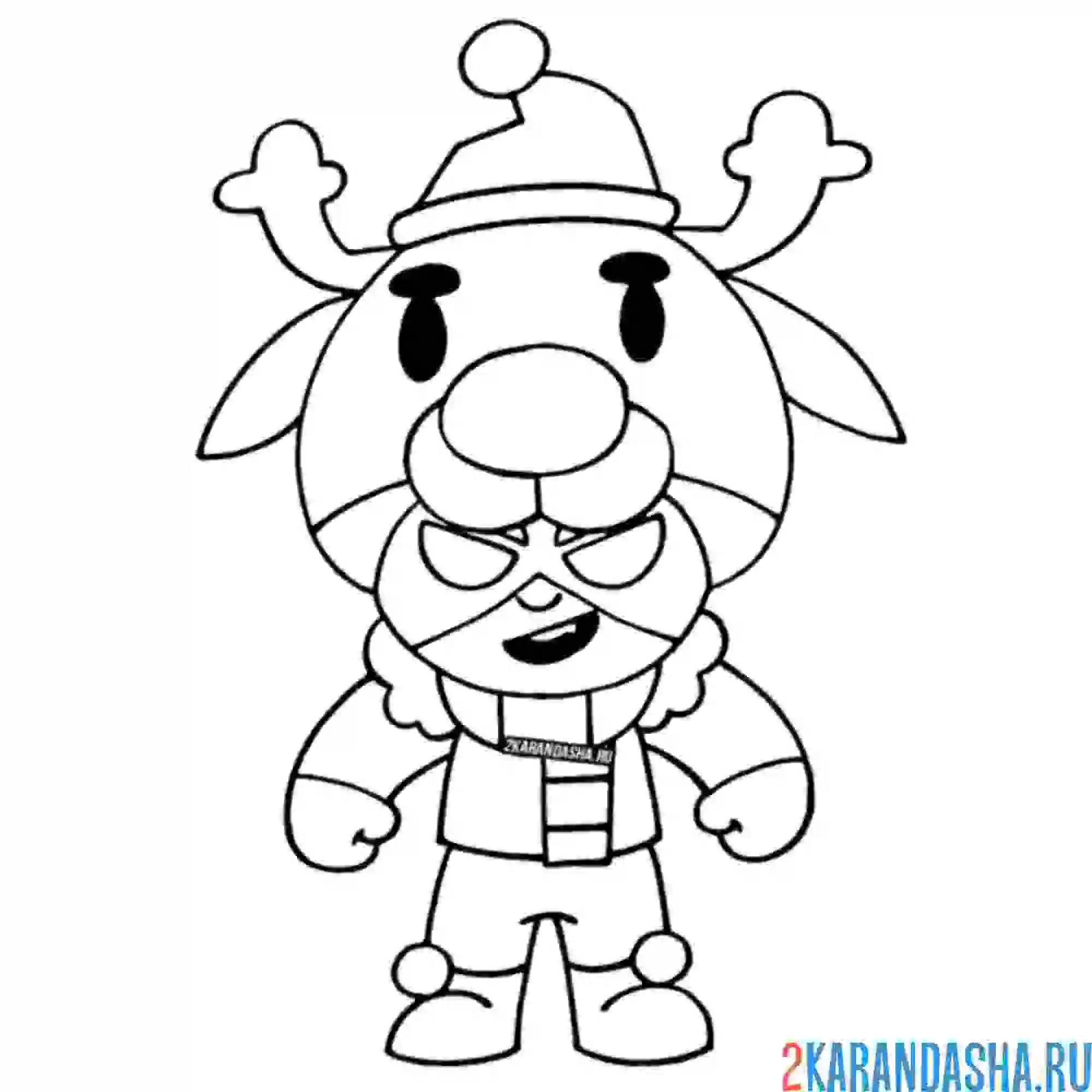 Раскраска нита рождественский (новогодний) олень