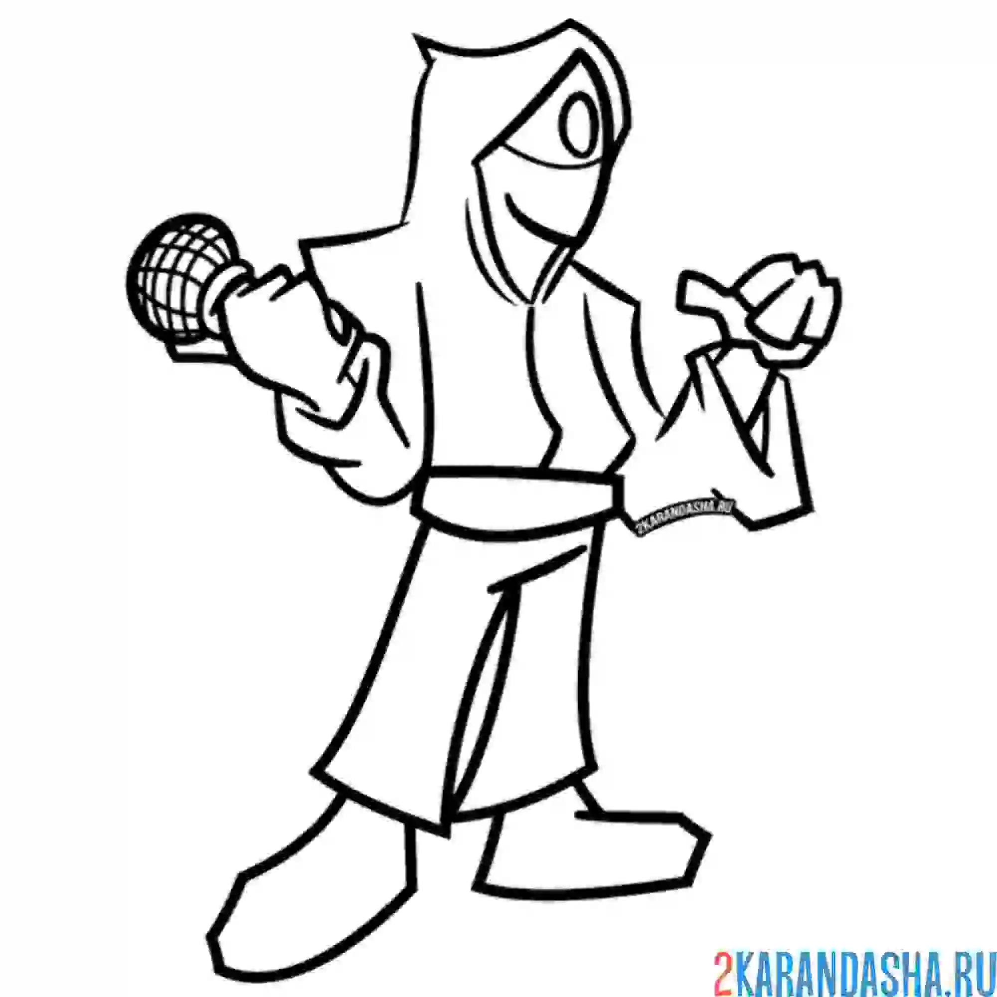 Раскраска охранник игра в кальмара с микрофоном