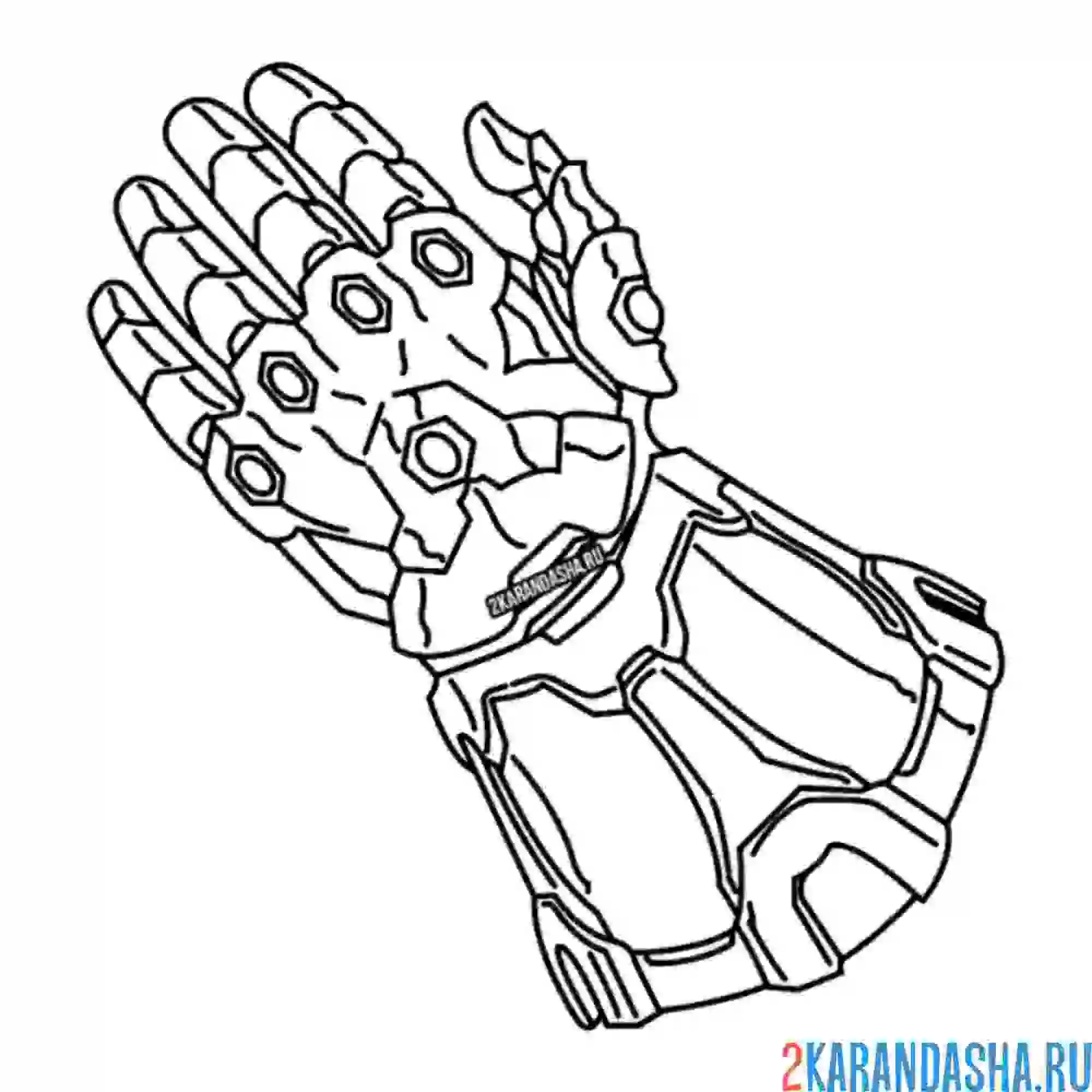 Раскраска перчатка тони старка