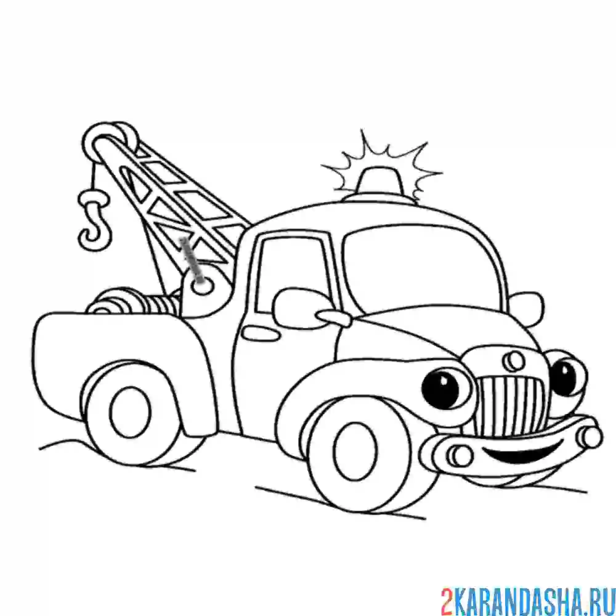 Раскраска помощник кран