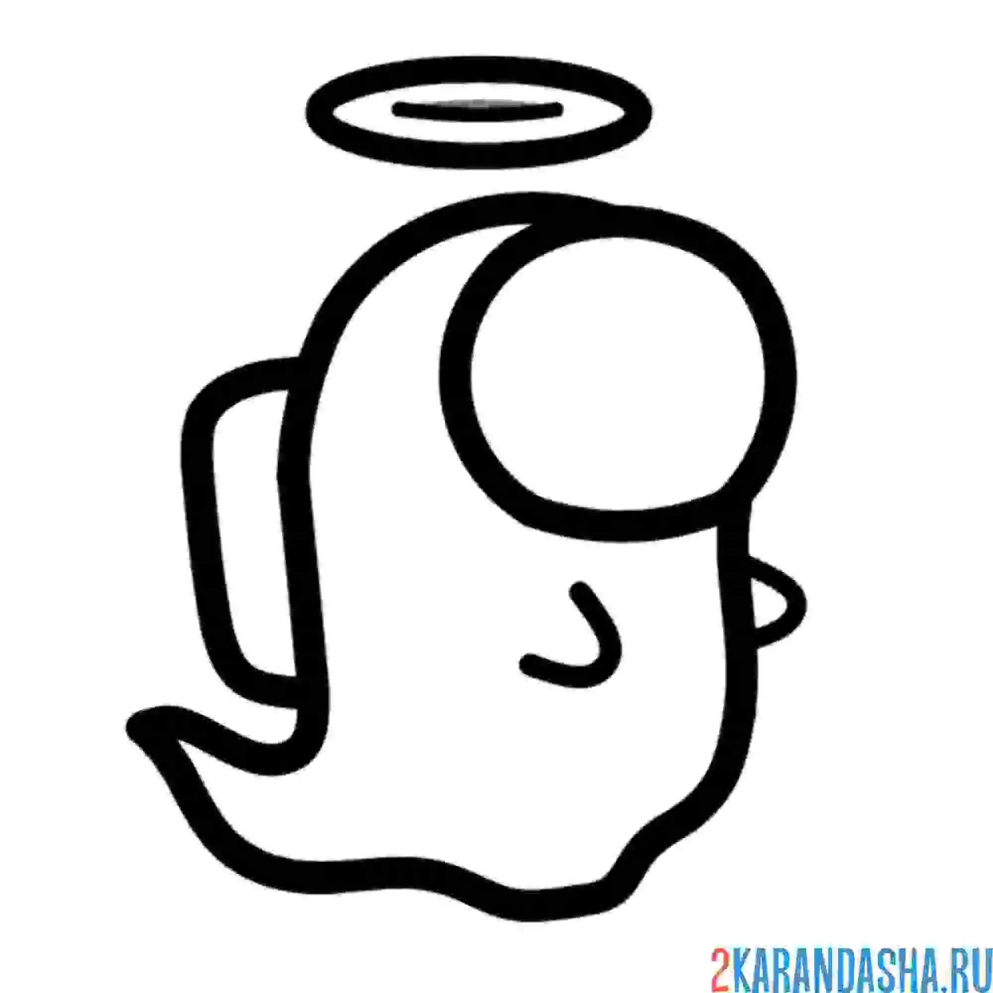 Раскраска амонг ас призрак мини член экипажа