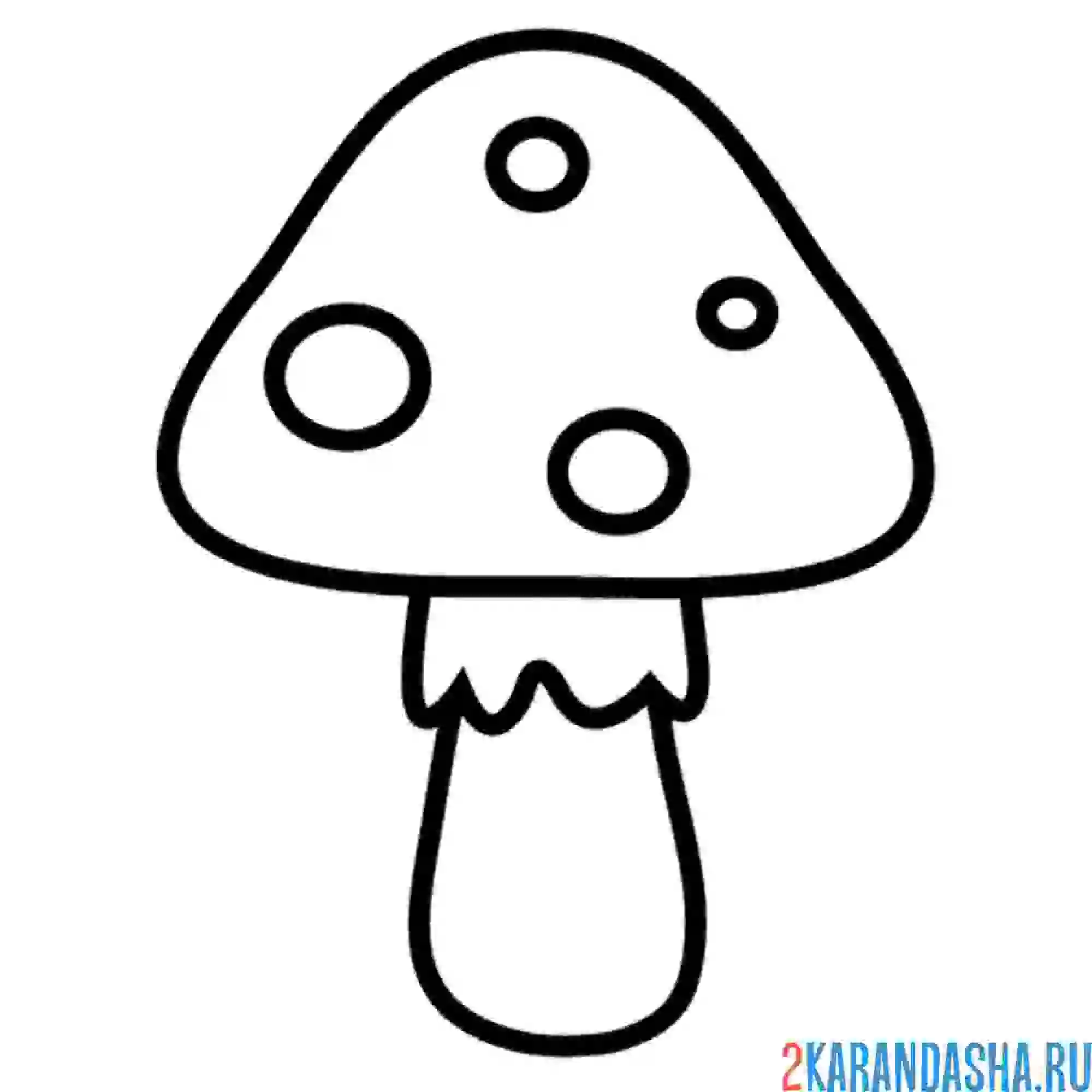 Раскраска простой гриб мухомор