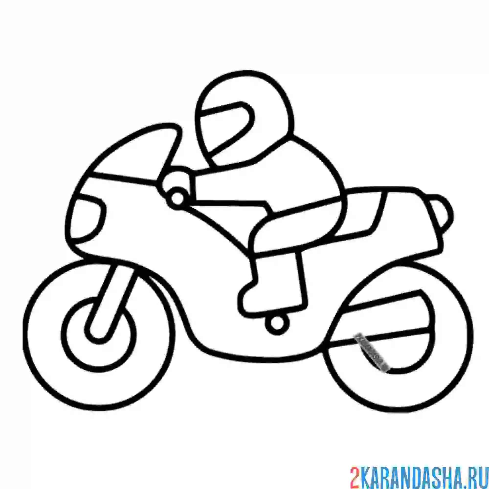Раскраска простой мотоцикл
