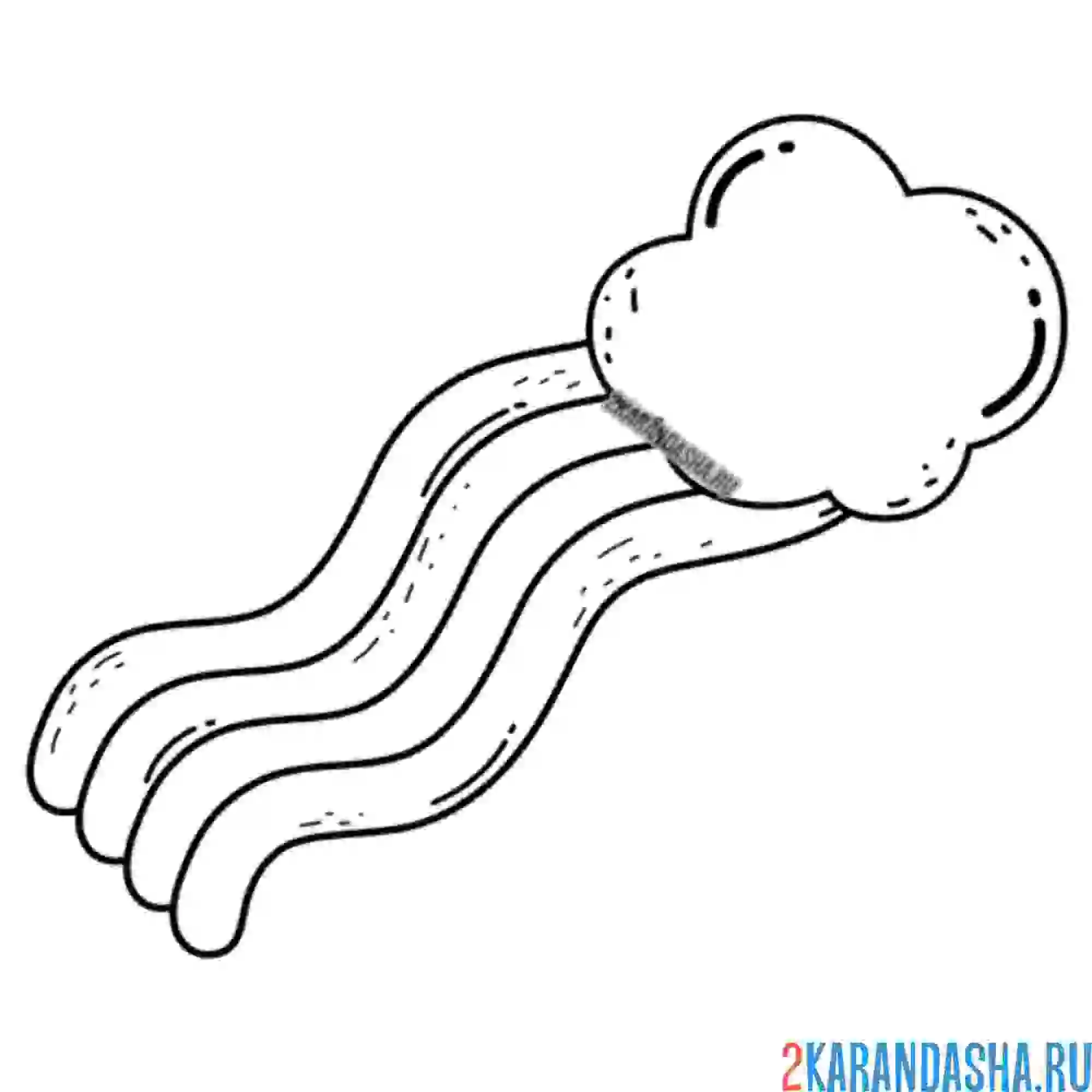 Раскраска радуга в облаке