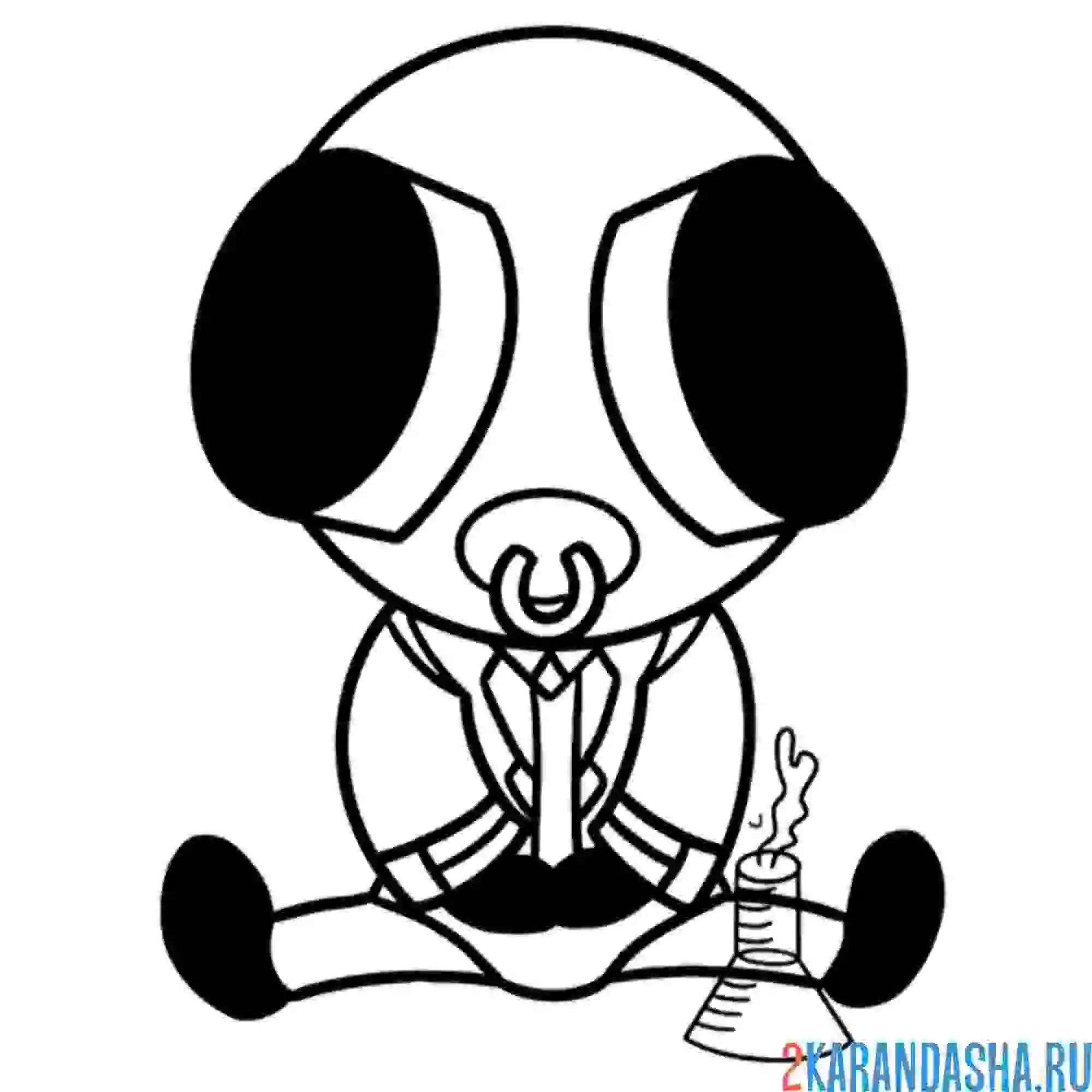 Раскраска радужные друзья малыш ред