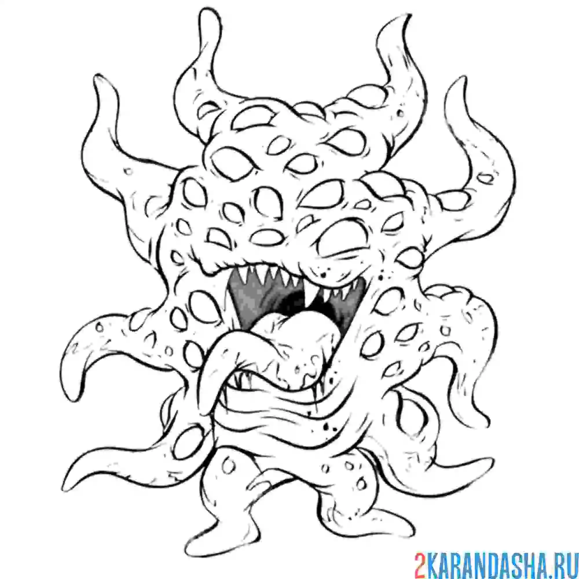 Раскраска роблокс двери монстры глаза