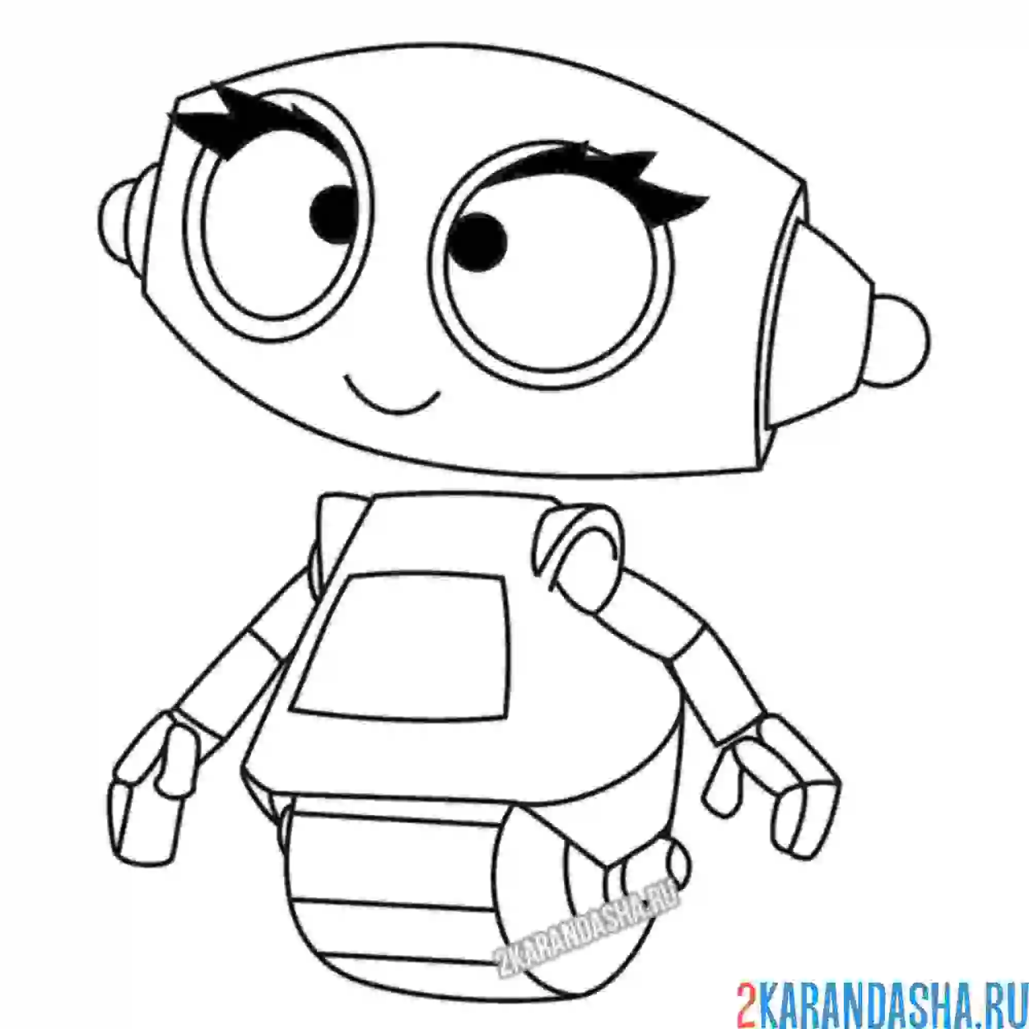 Раскраска робот девочка