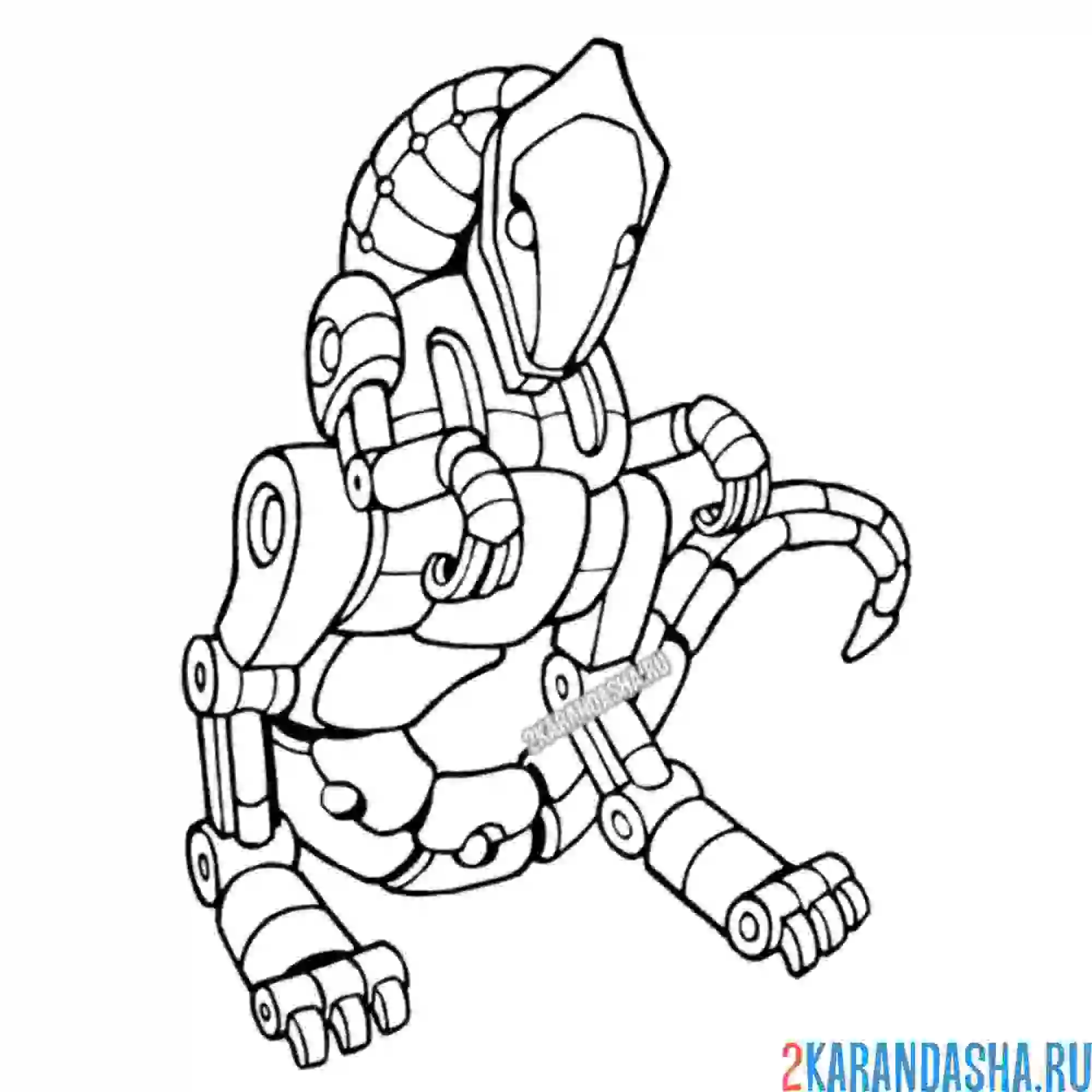 Раскраска робот древний динозавр