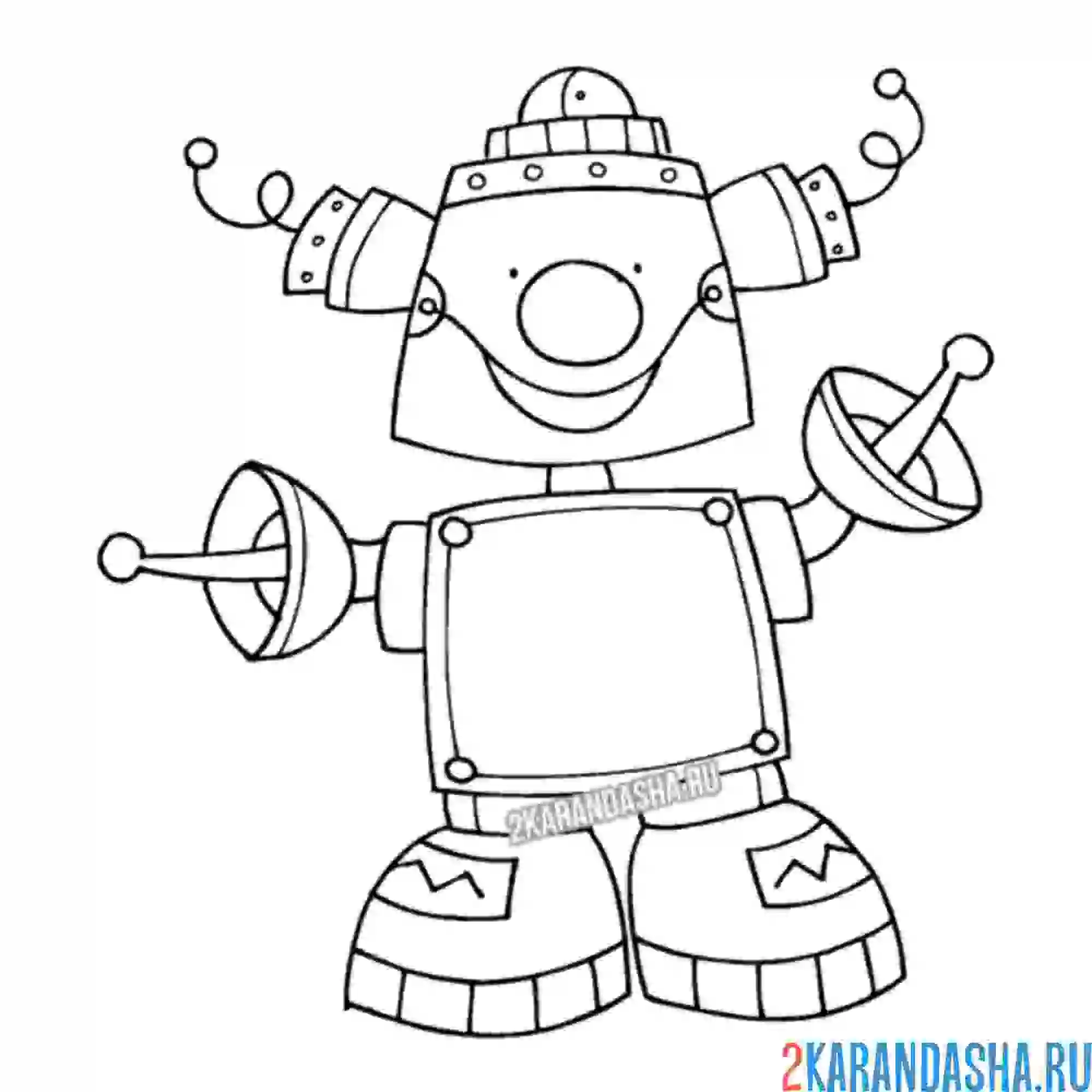 Раскраска робот клоун