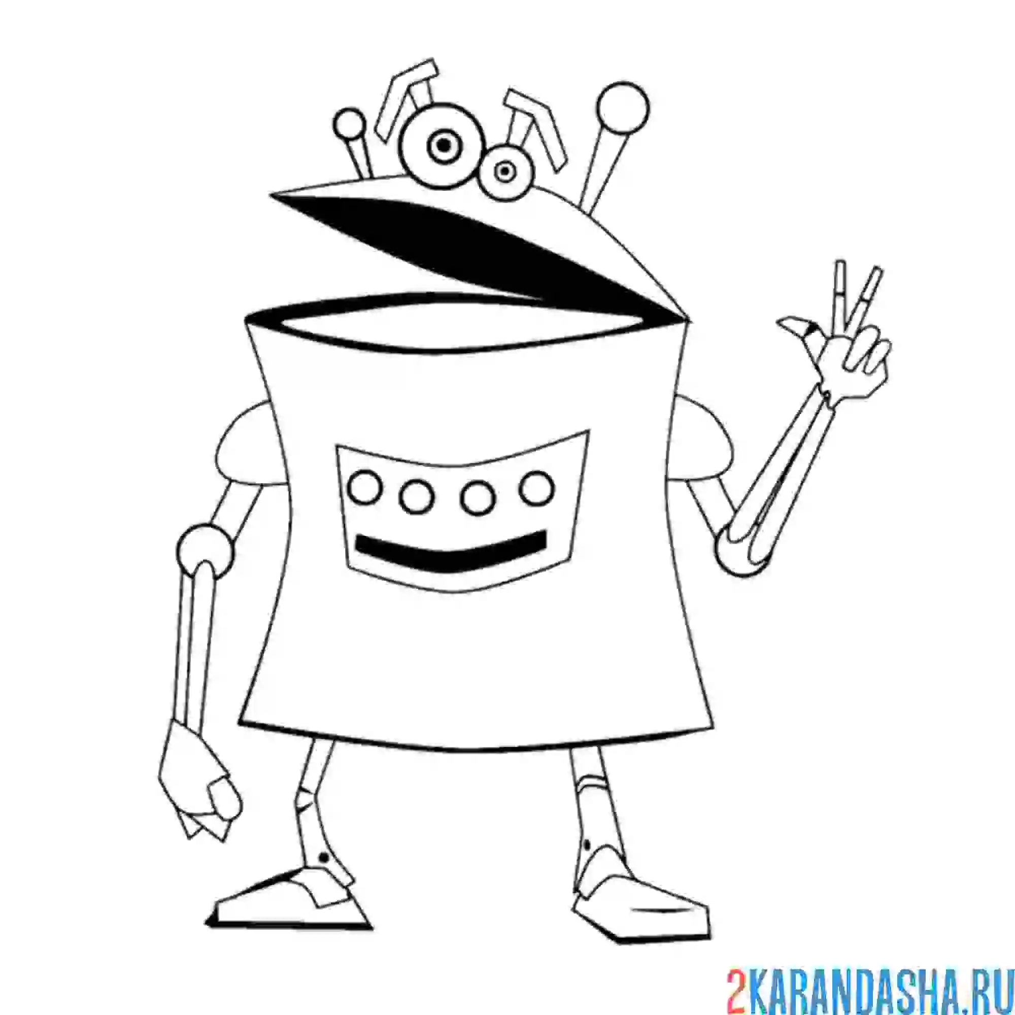 Раскраска робот квакает