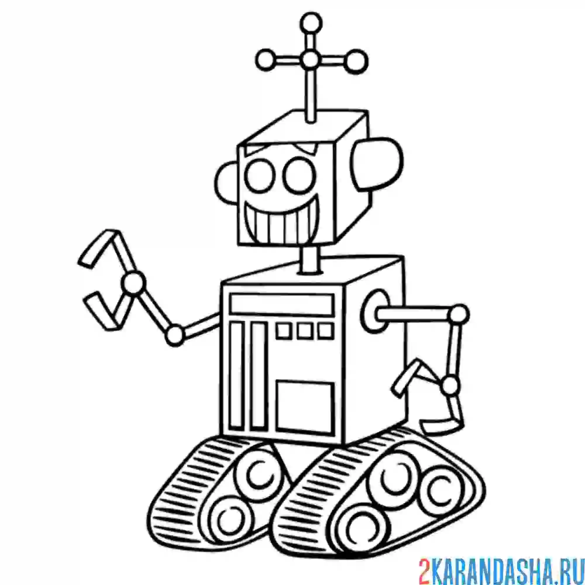 Раскраска робот на гусеницах