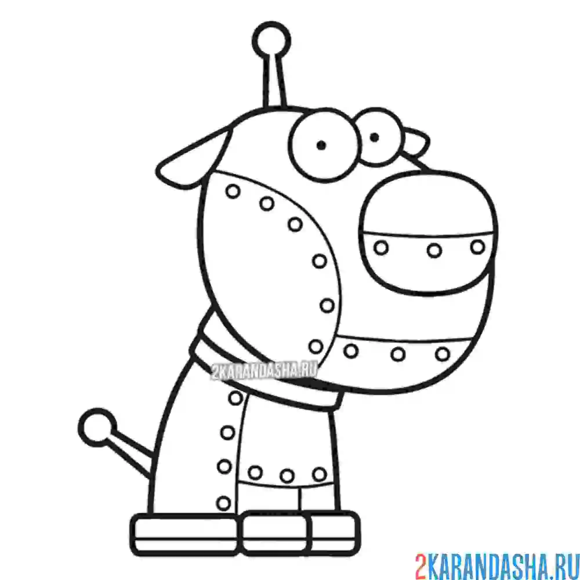 Раскраска робот пес (собака)