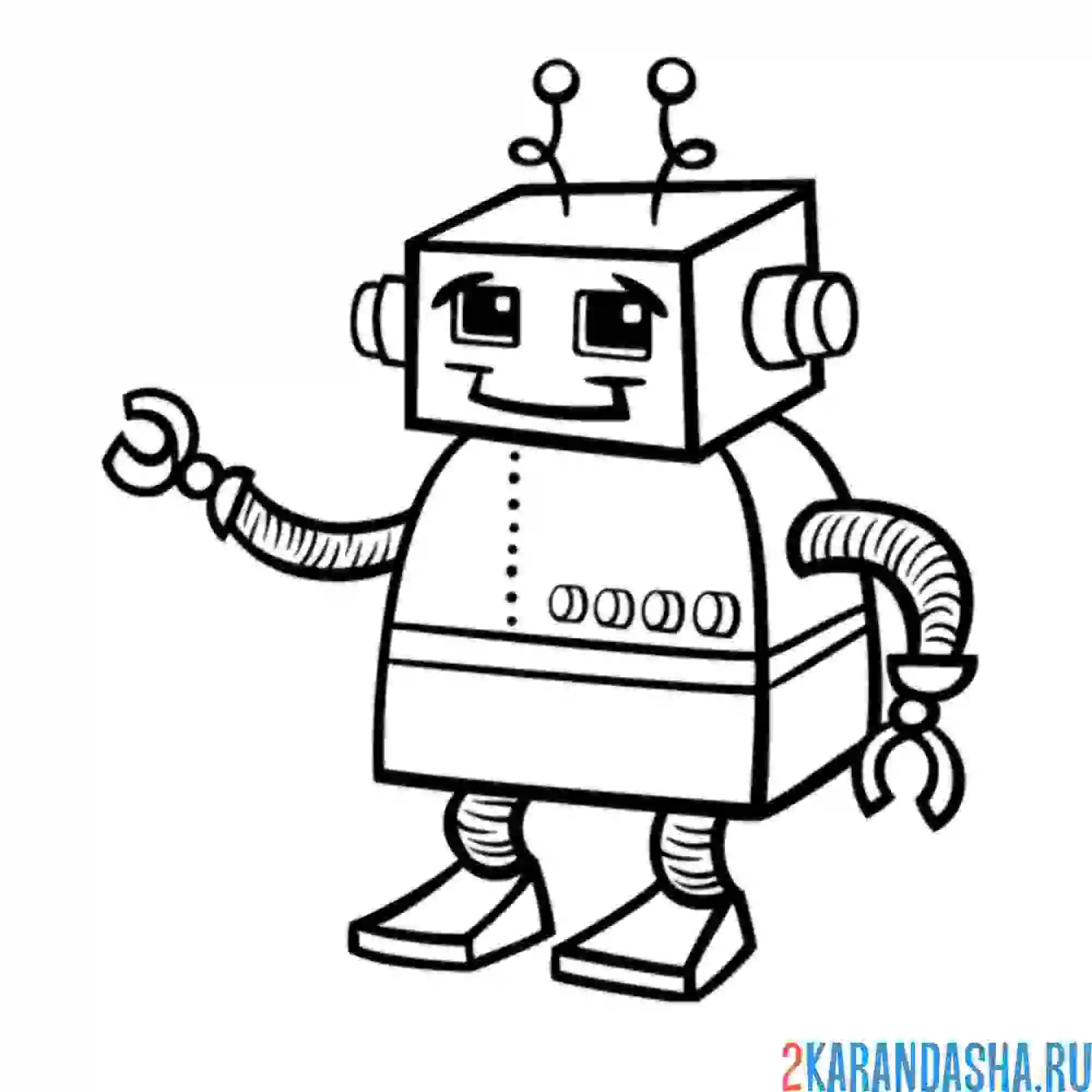 Раскраска робот с антеннами