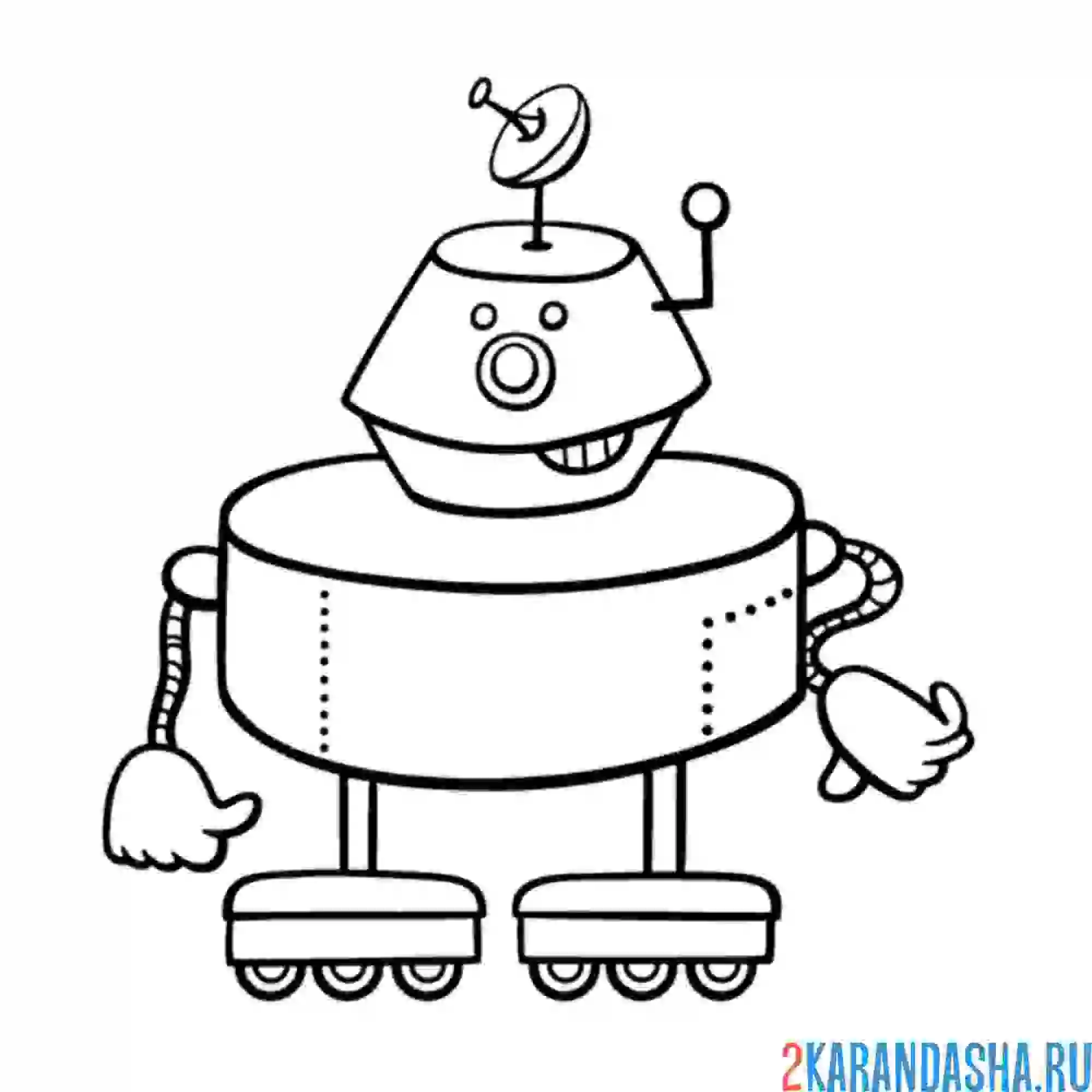Раскраска робот спутник