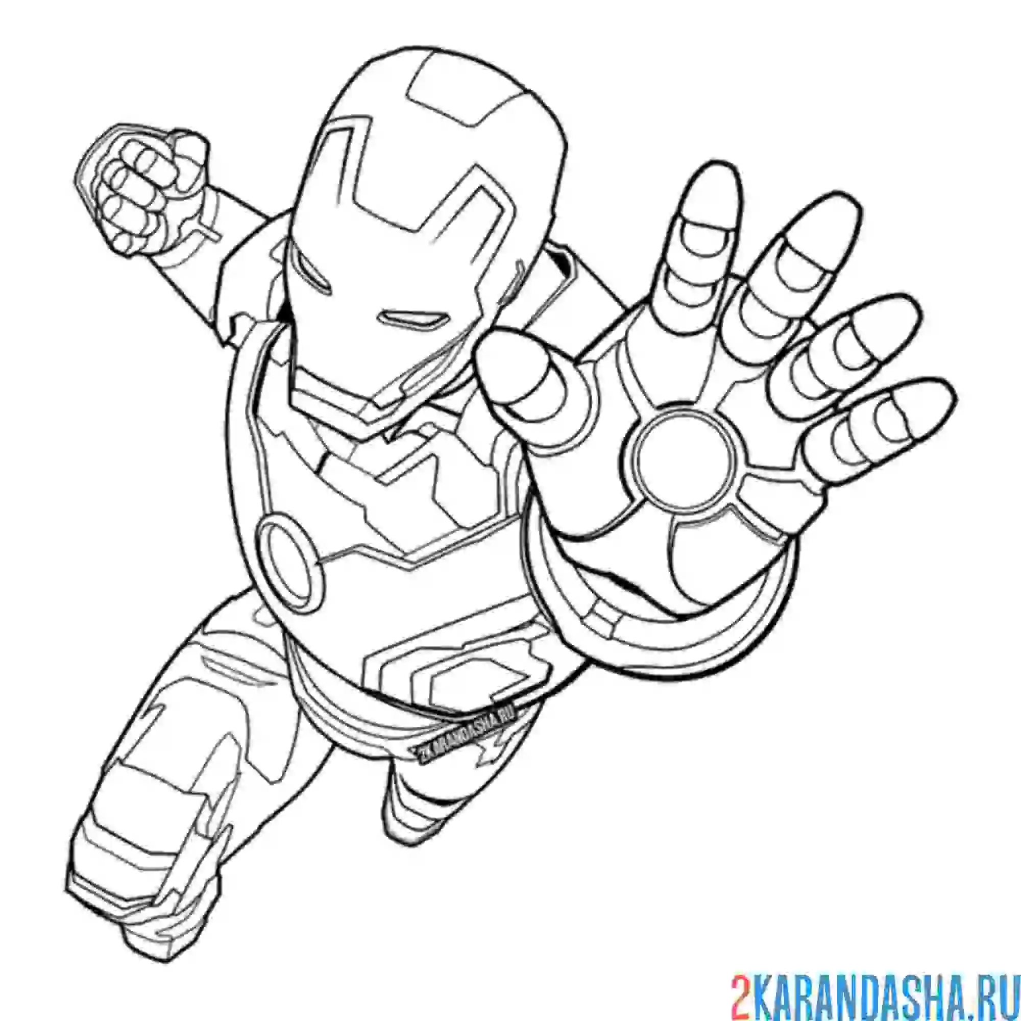 Раскраска рука железного человека