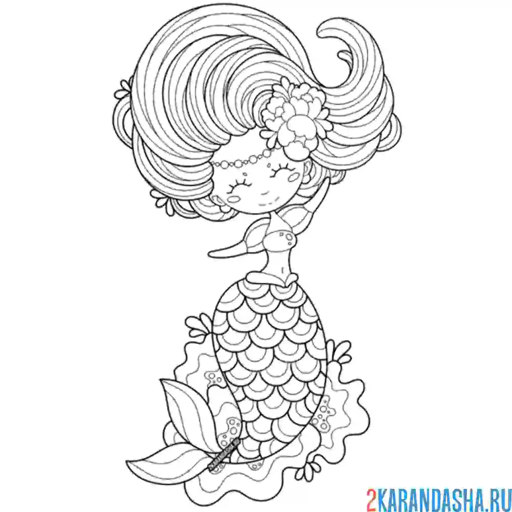 Раскраска русалка для девочек