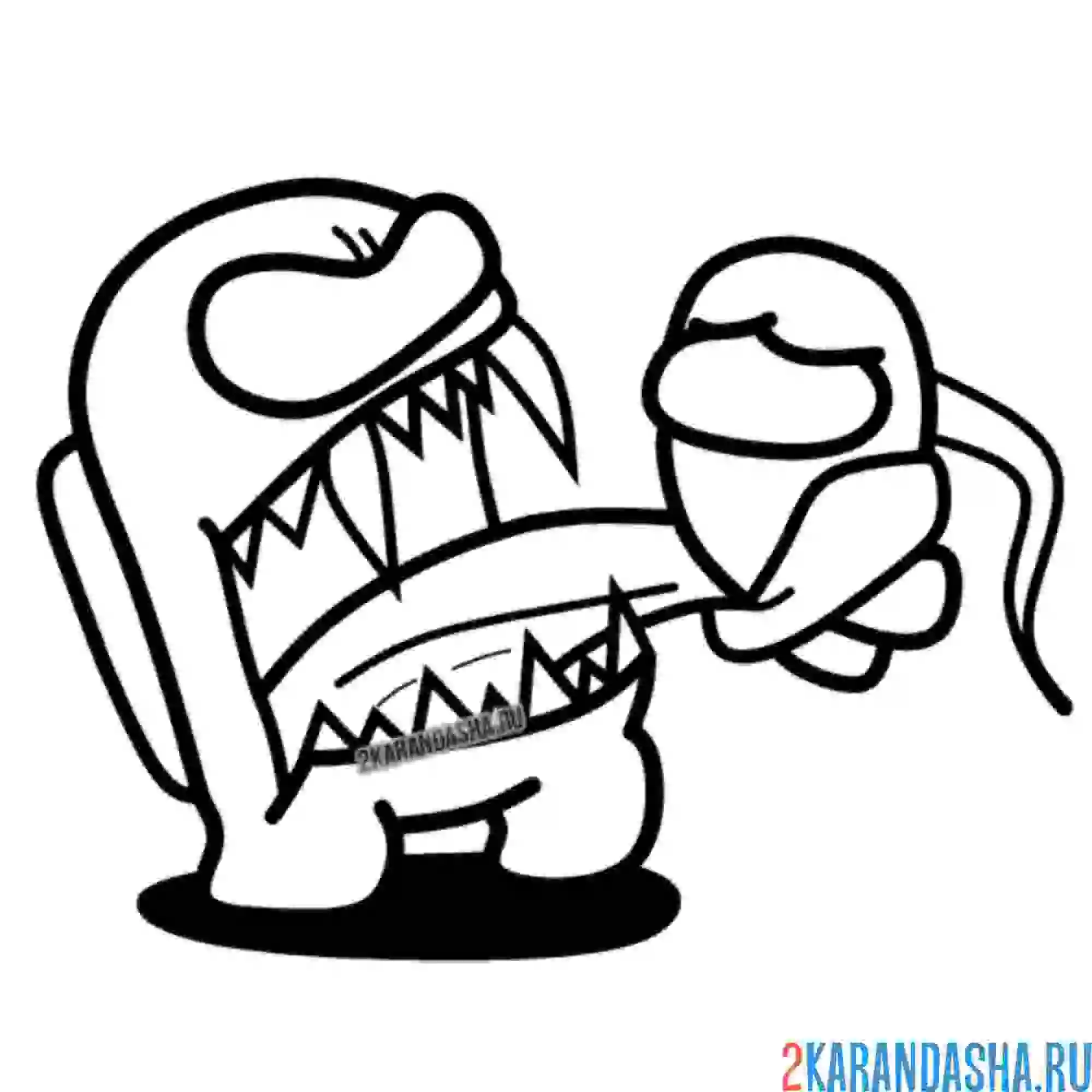 Раскраска амонг ас самозванец (импостер) убивает языком 2021