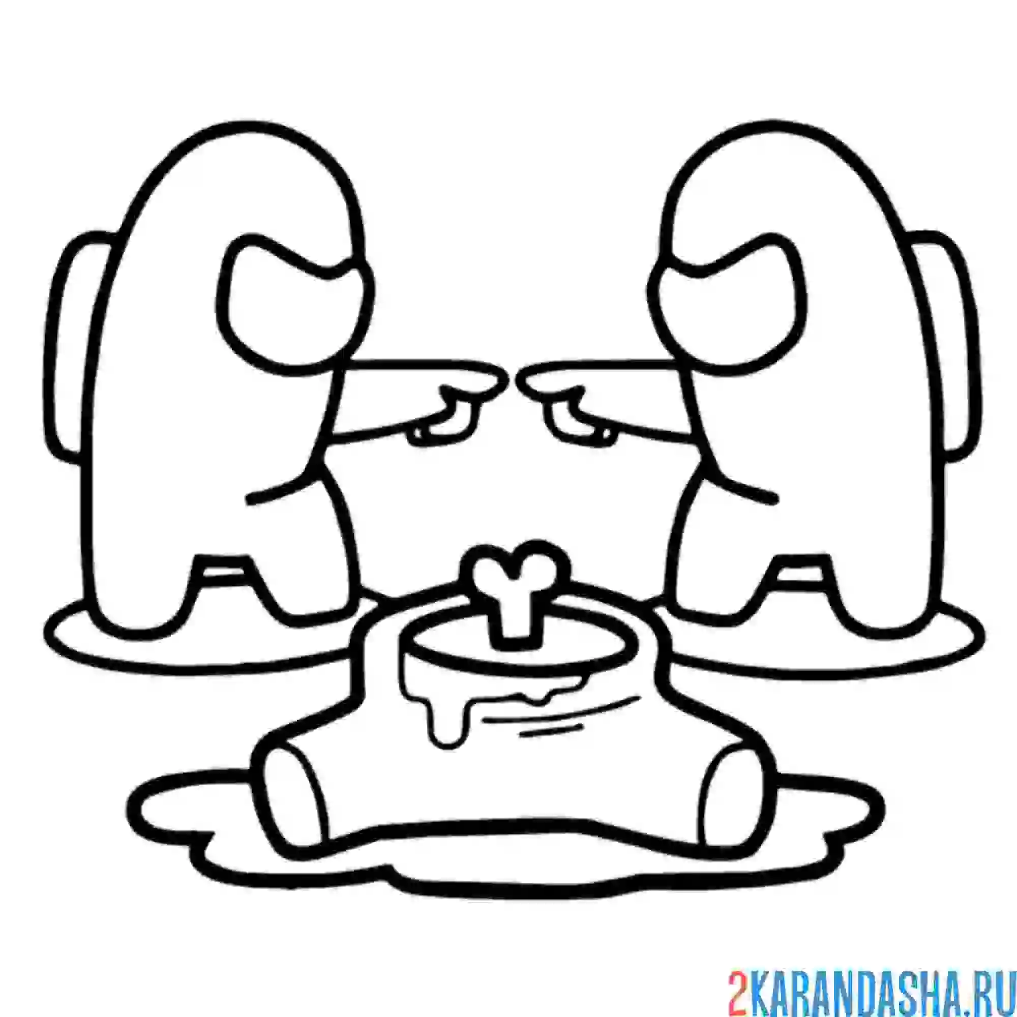 Раскраска амонг ас самозванец, труп и персонаж