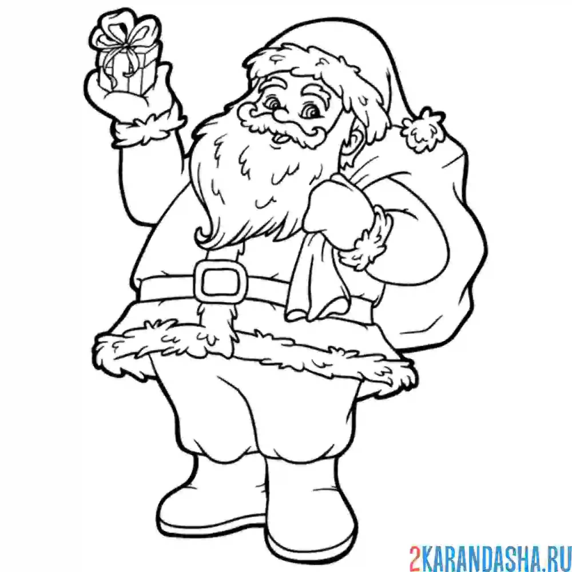 Раскраска санта клаус или дед мороз