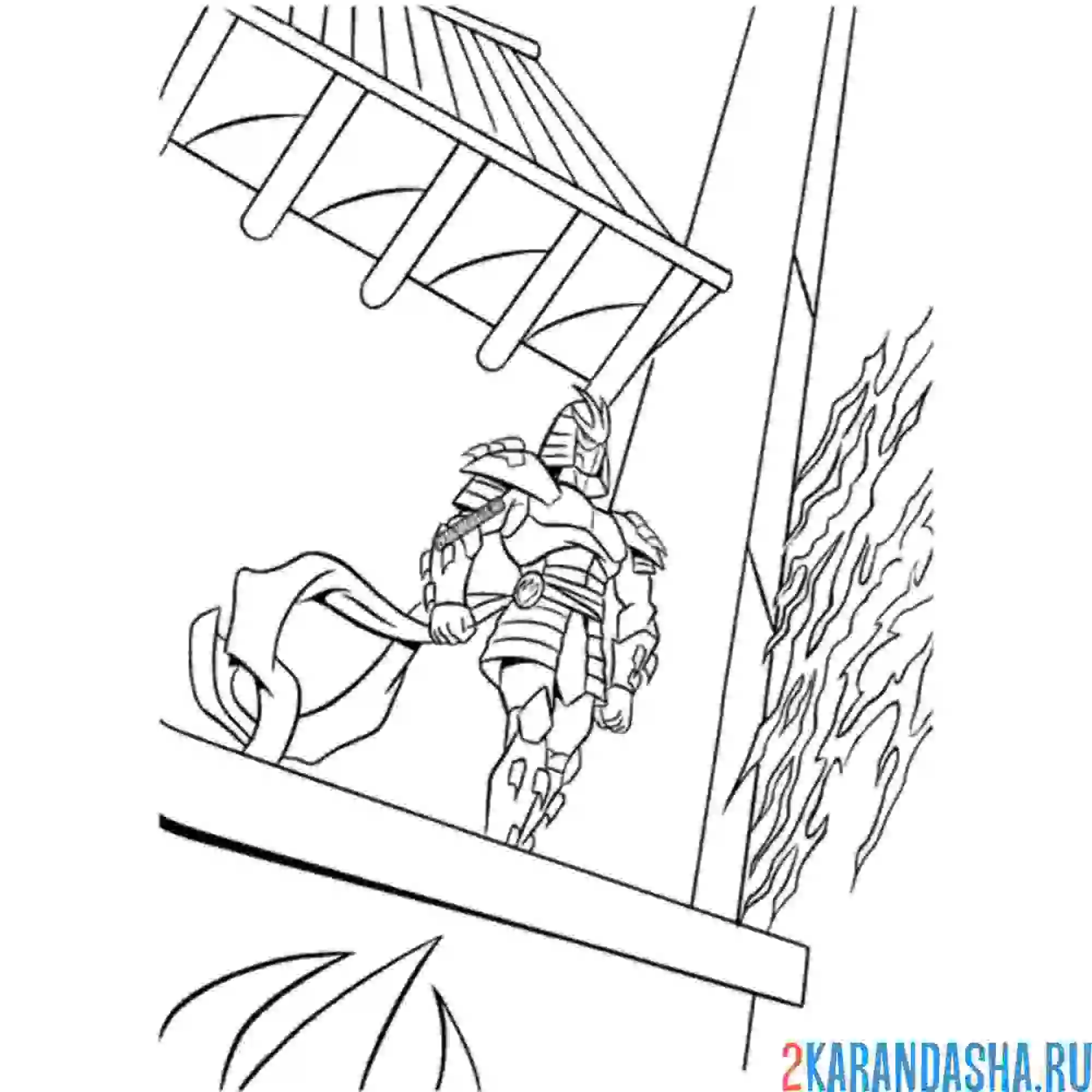 Раскраска шреддер наблюдает сверху