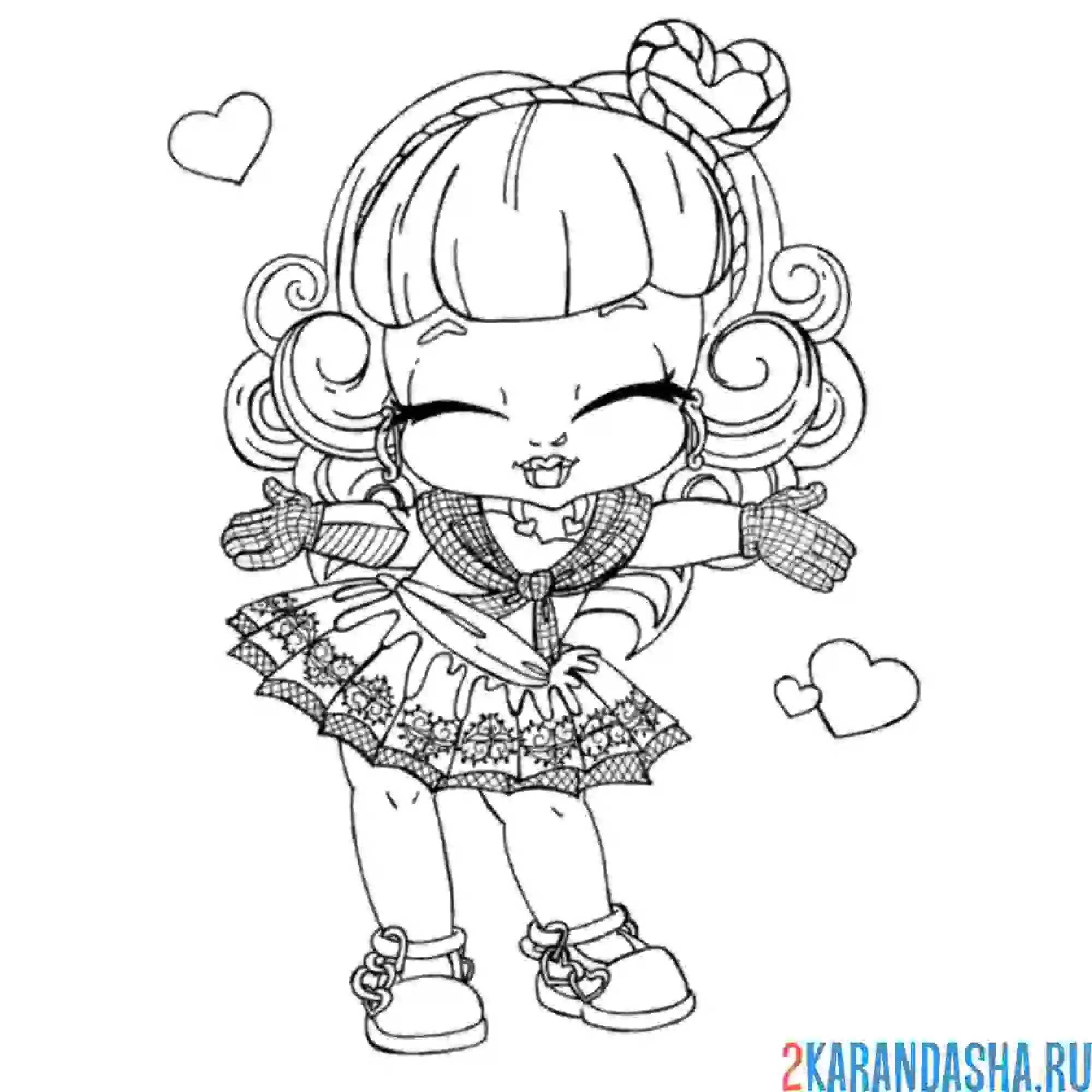 Раскраска монстр хай си-эй кьюпид рисунок