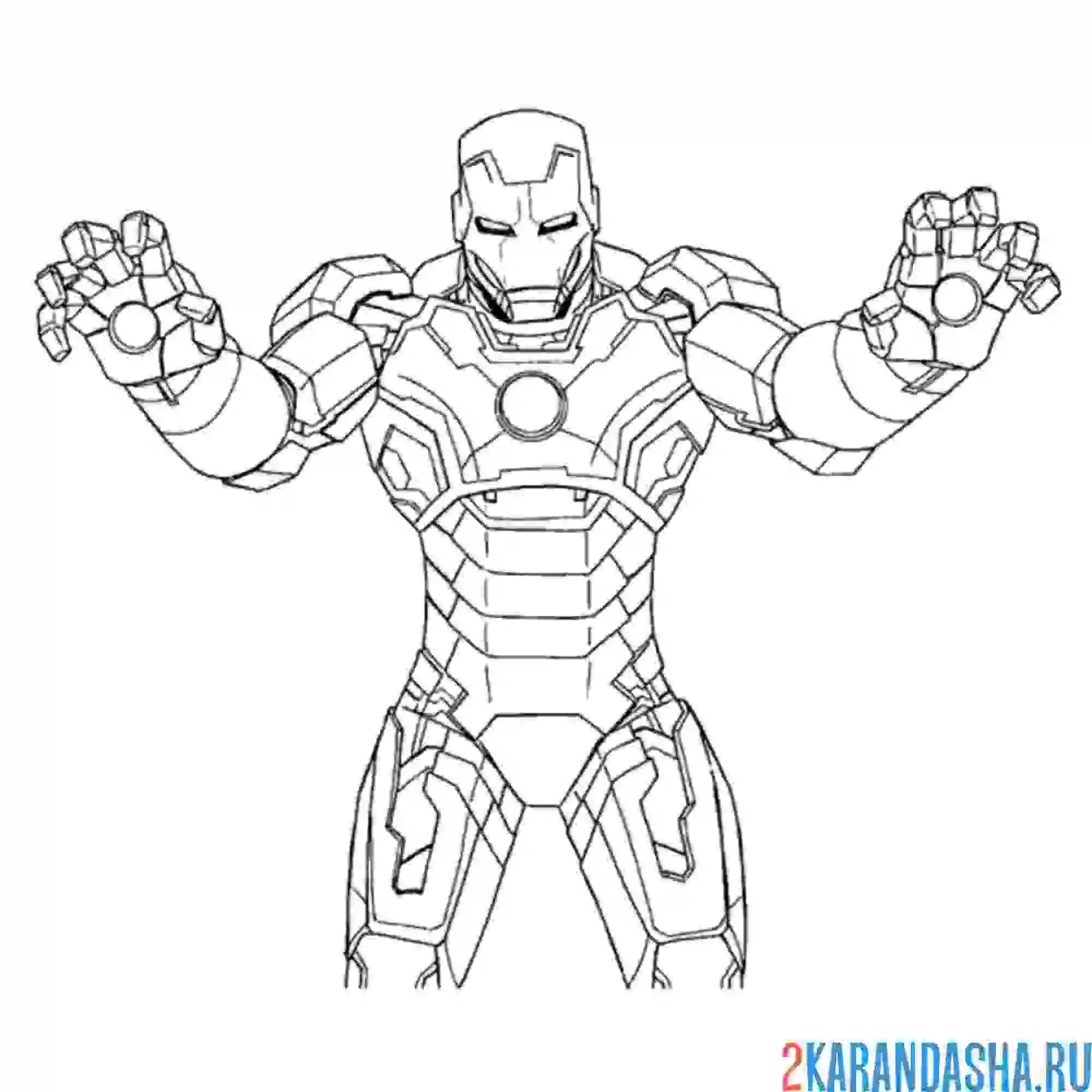 Раскраска сильный железный человек