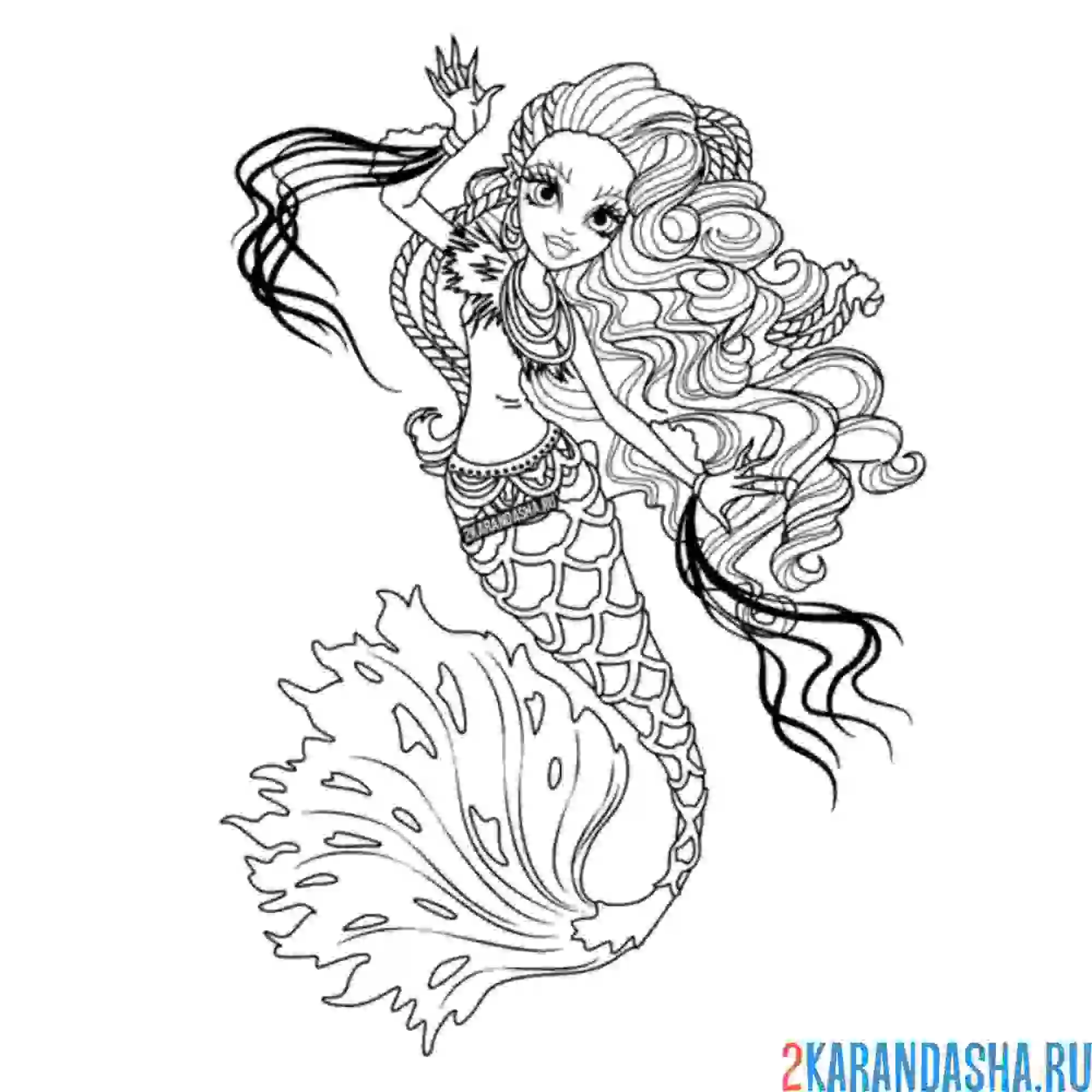 Раскраска монстр хай сирена вон бу