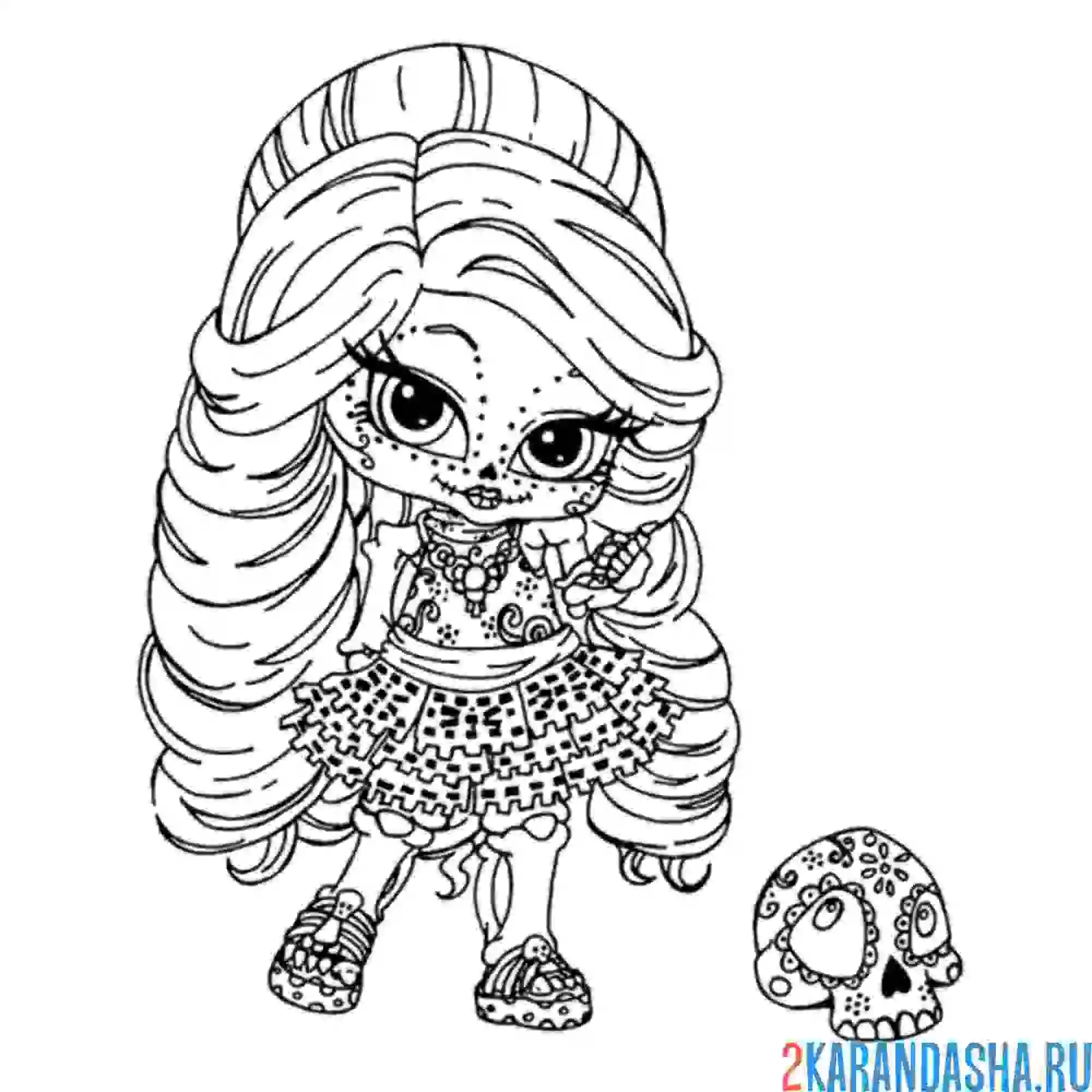 Раскраска монстр хай скелита калаверас рисунок