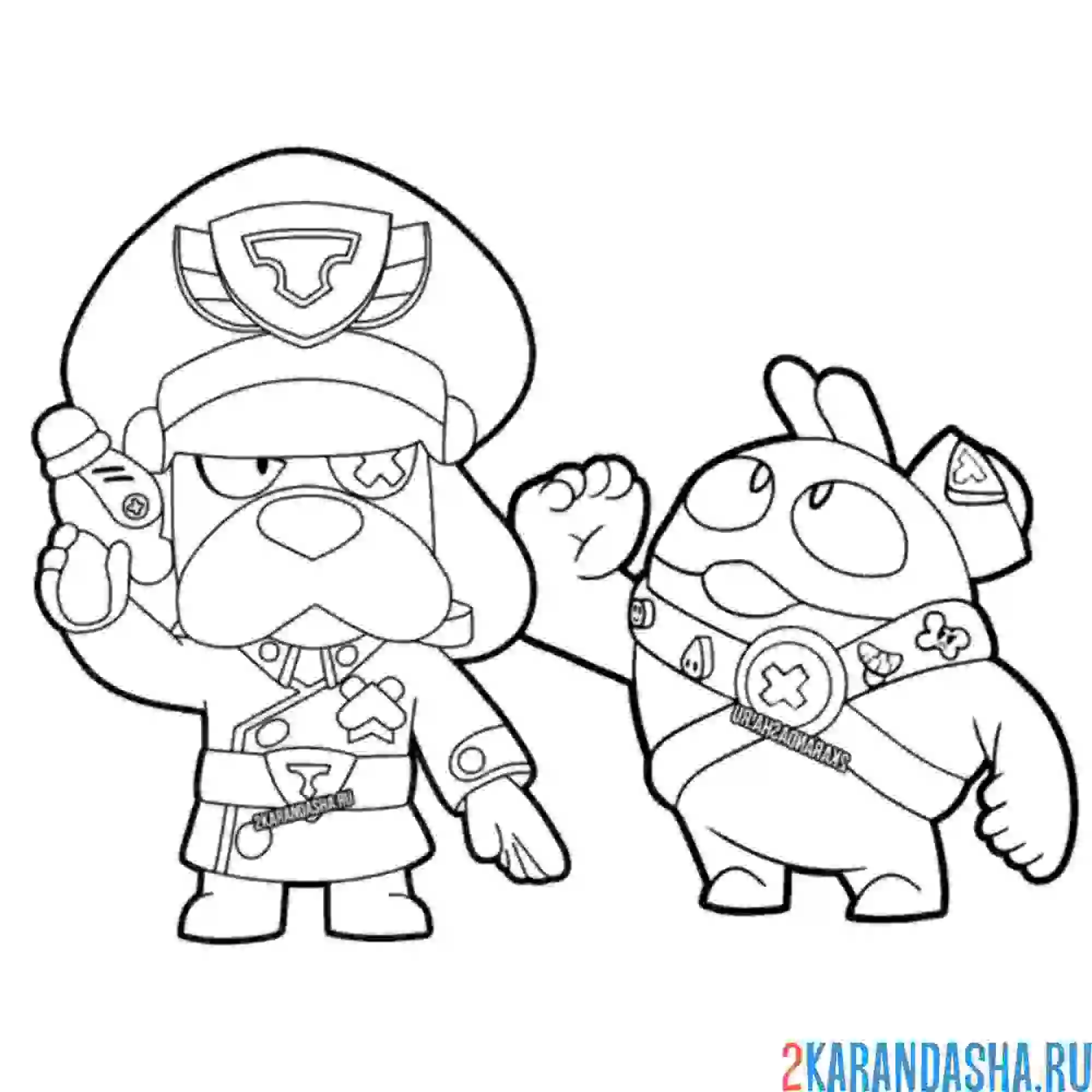 Раскраска скуик и генерал гавс вместе