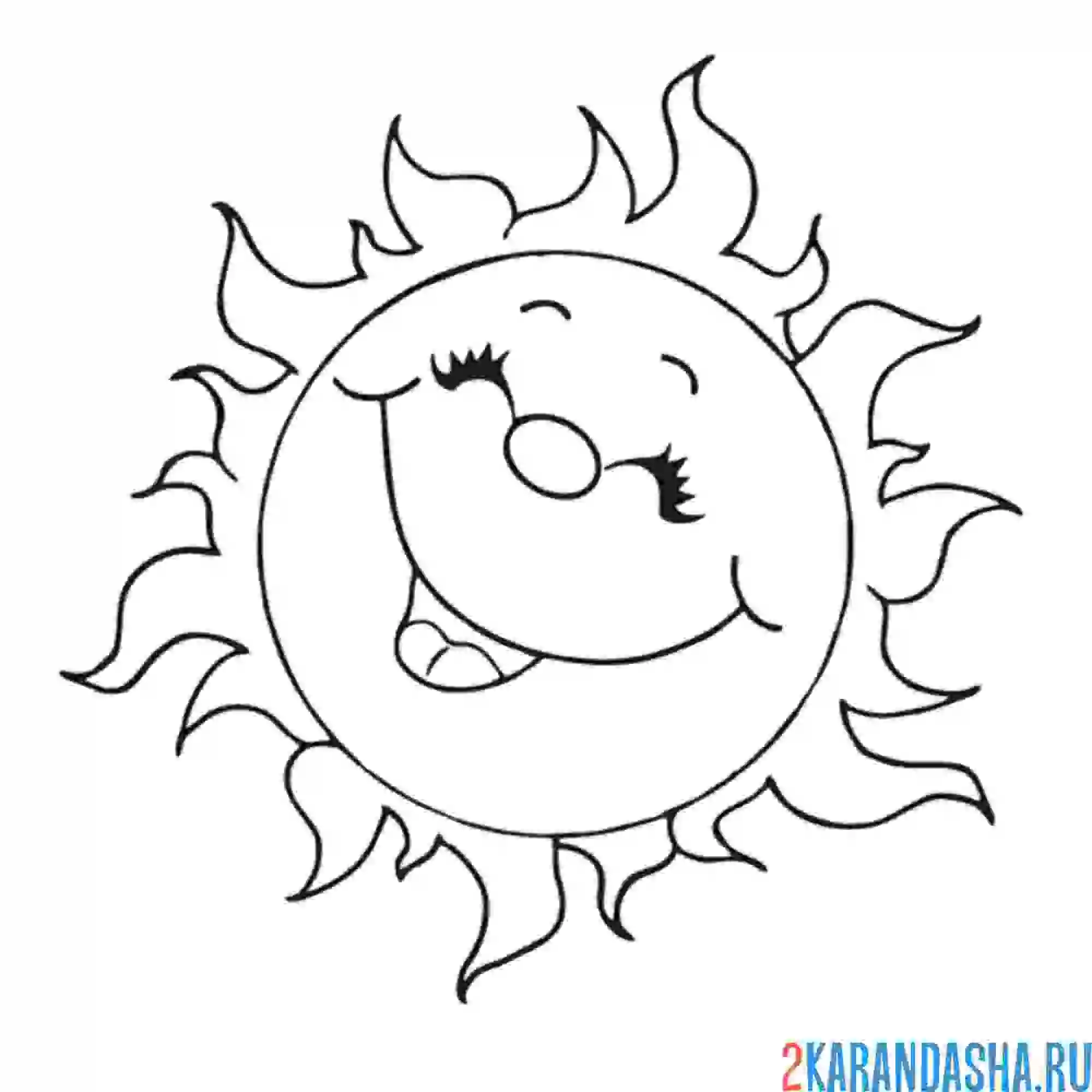 Раскраска солнышко хохочет