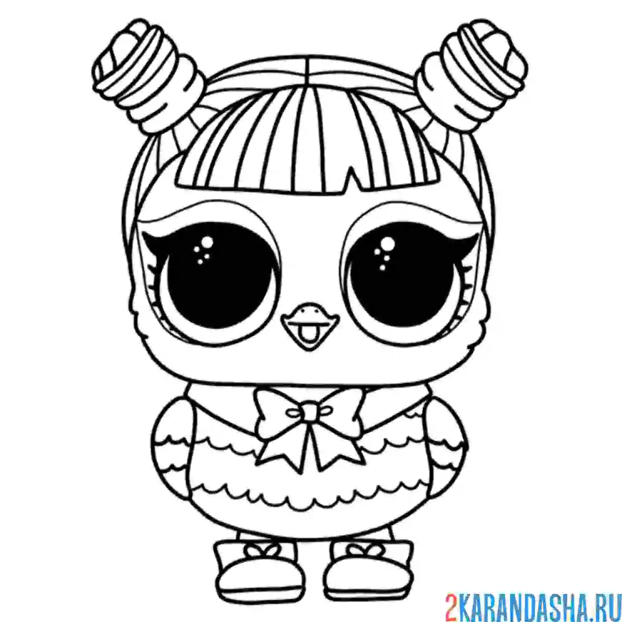 Раскраска сова лол питомец