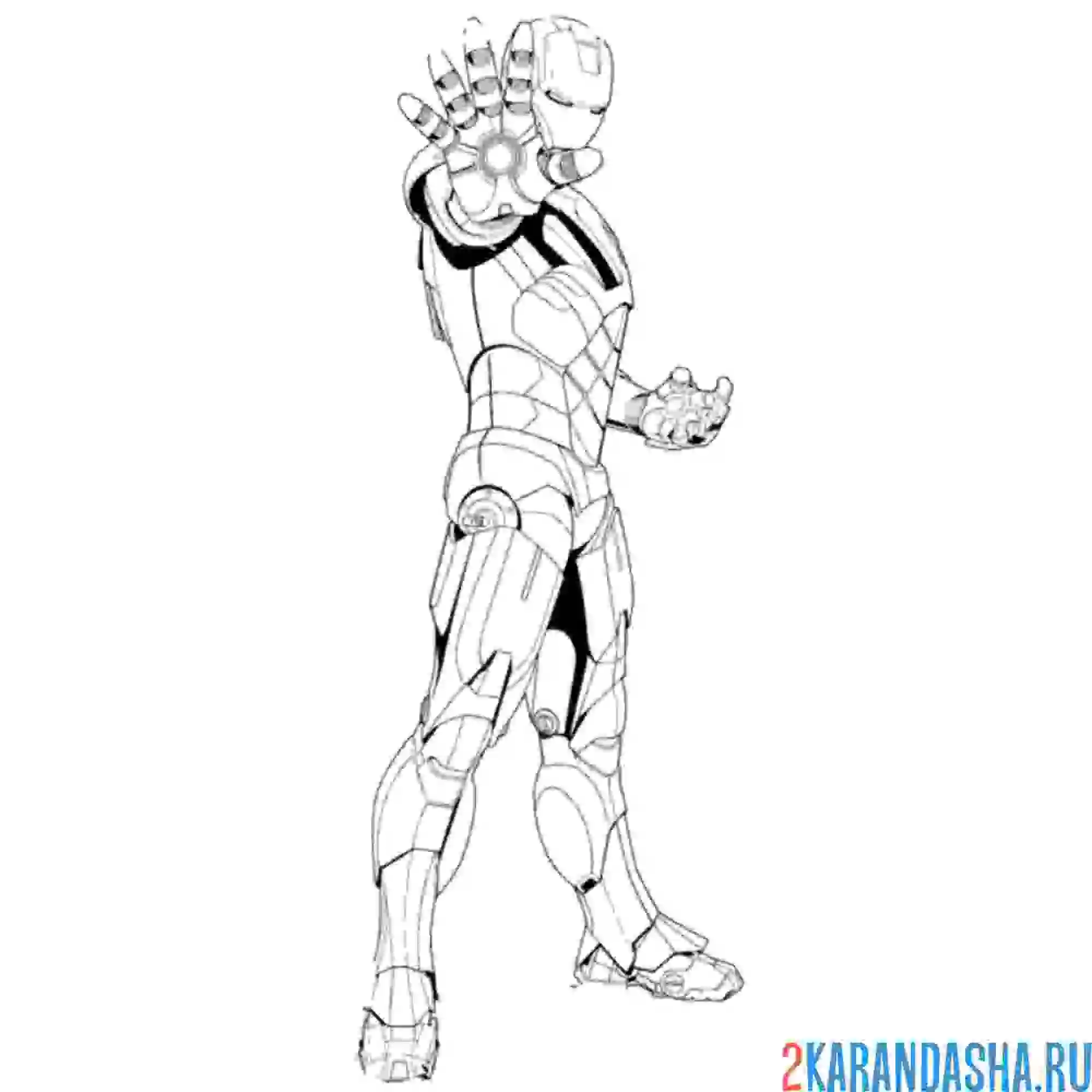 Раскраска суровый железный человек