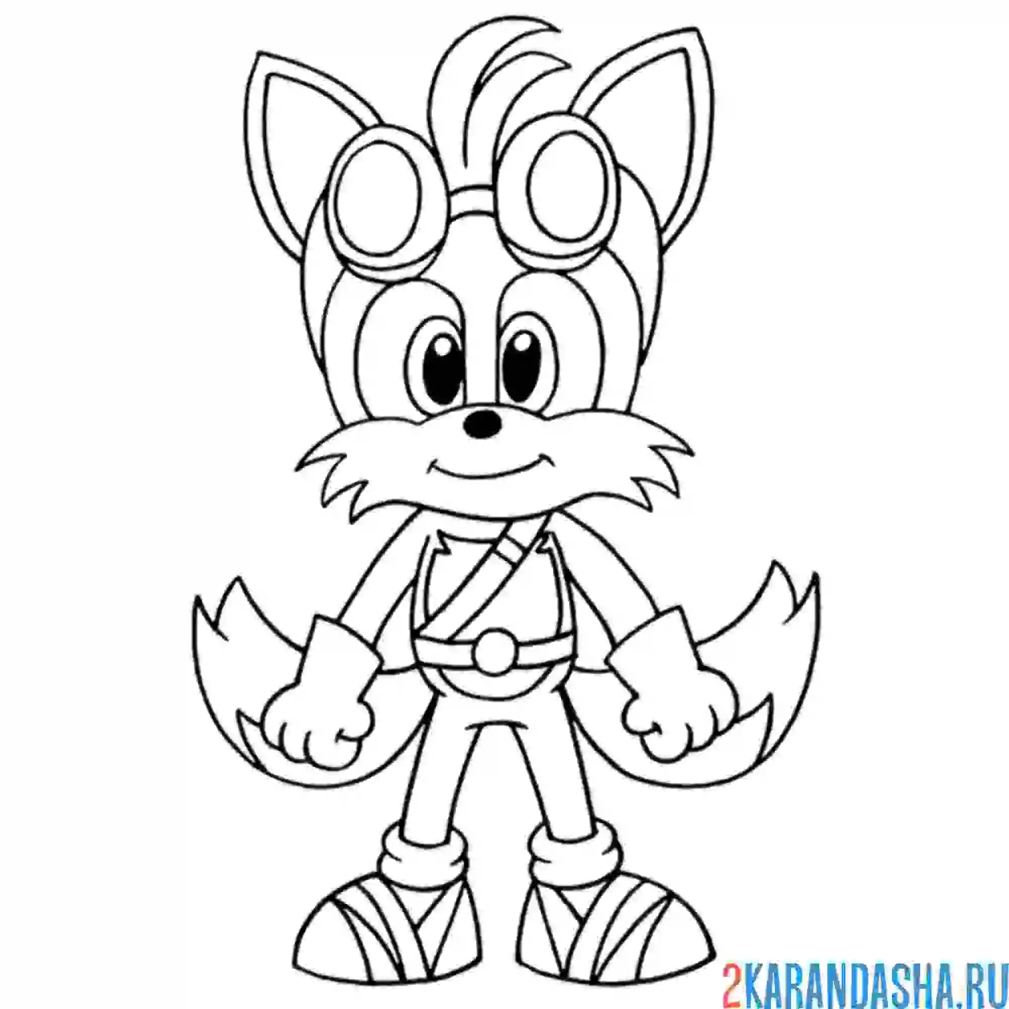 Раскраска tails тэилс соник бум