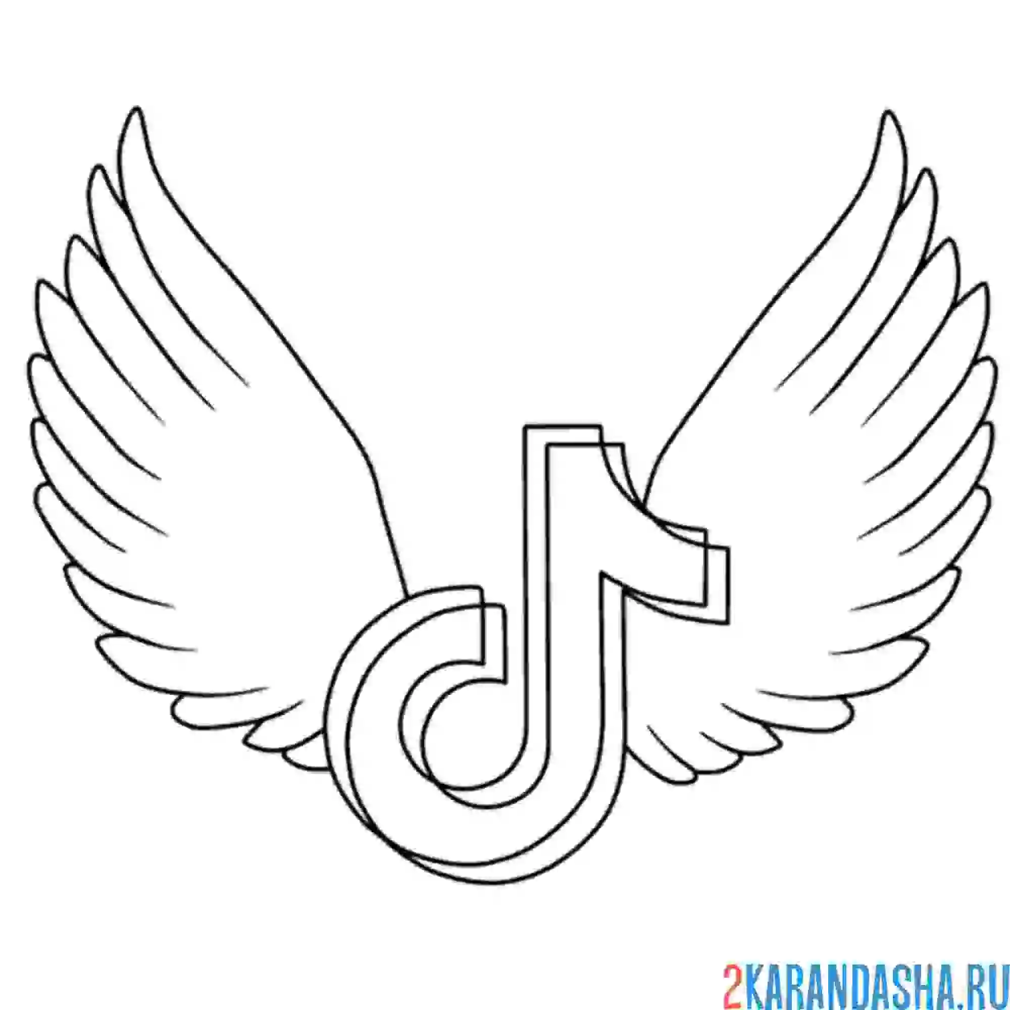 Раскраска тик ток с крыльями