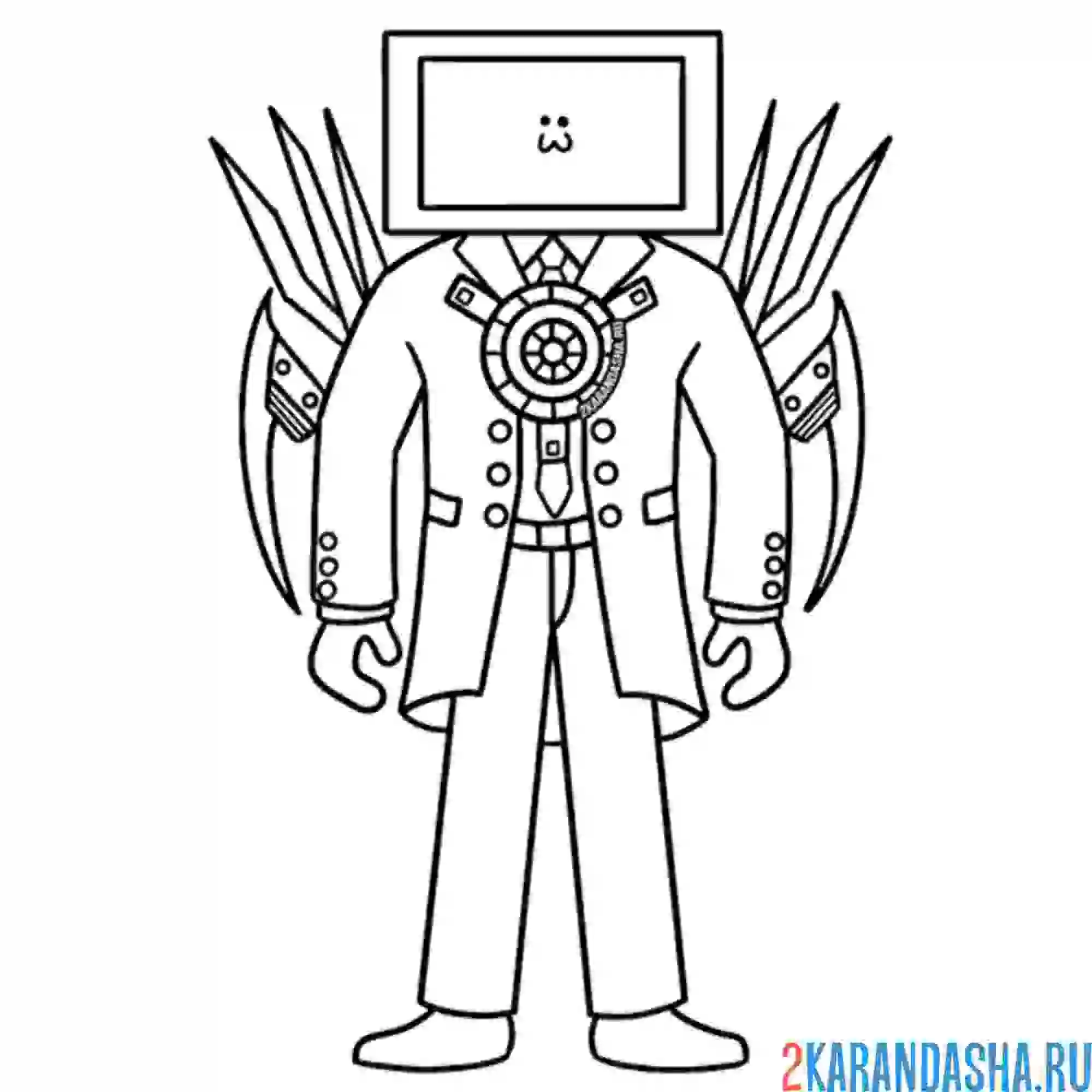 Раскраска титан тв-мэн скибиди туалет