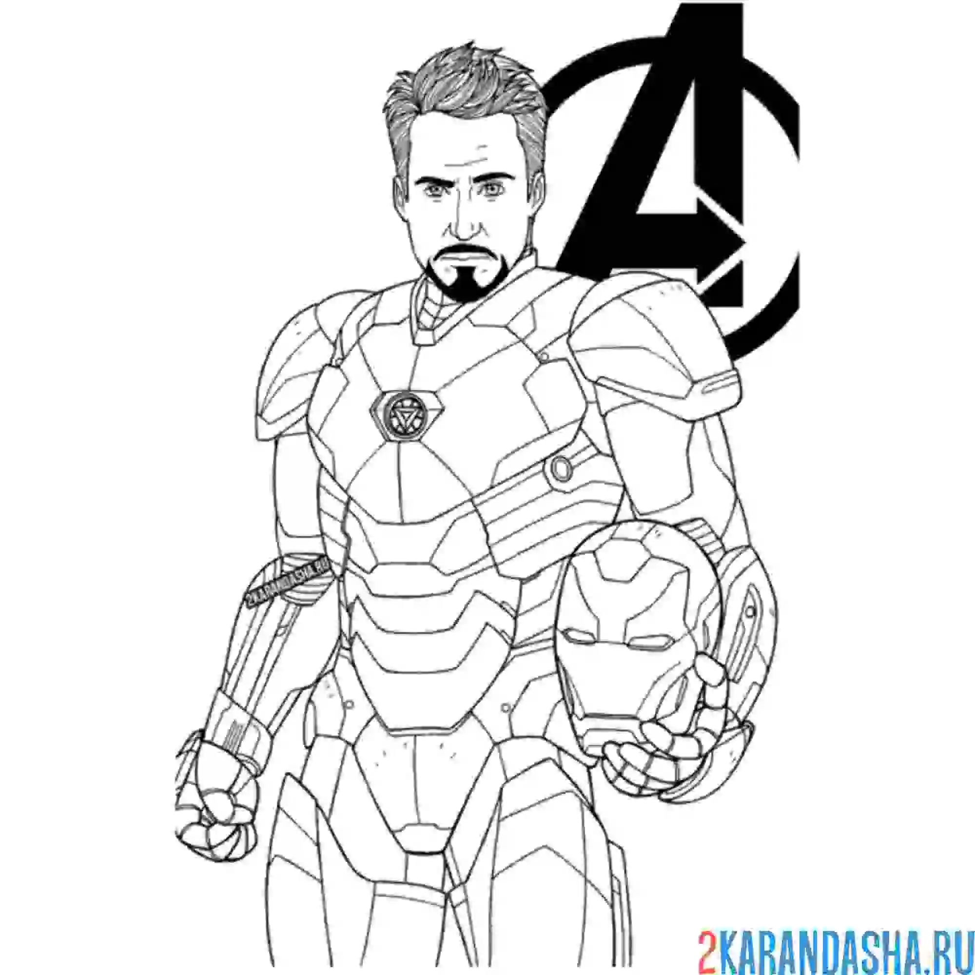 Раскраска тони старк - железный человек