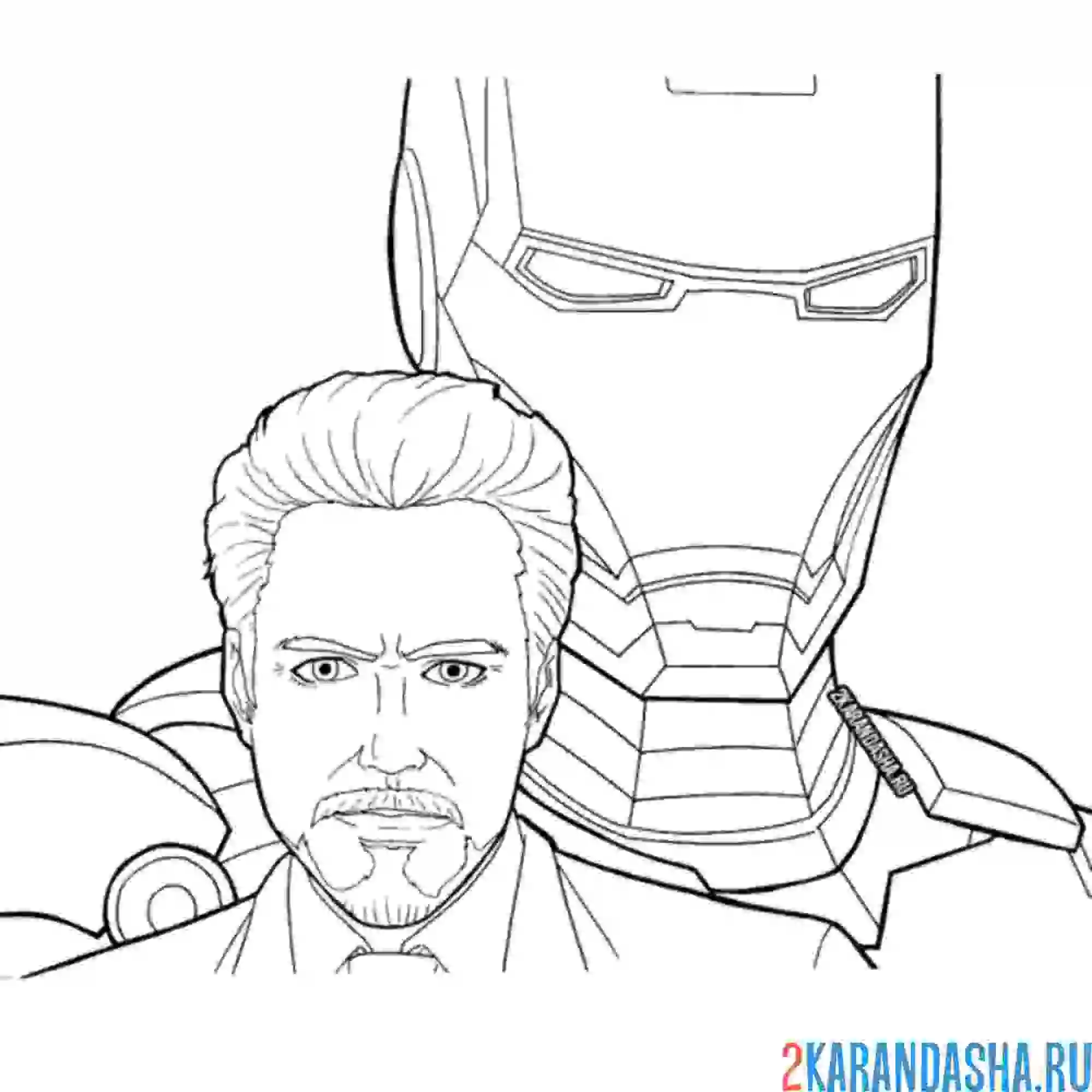 Раскраска тони старк железный человек
