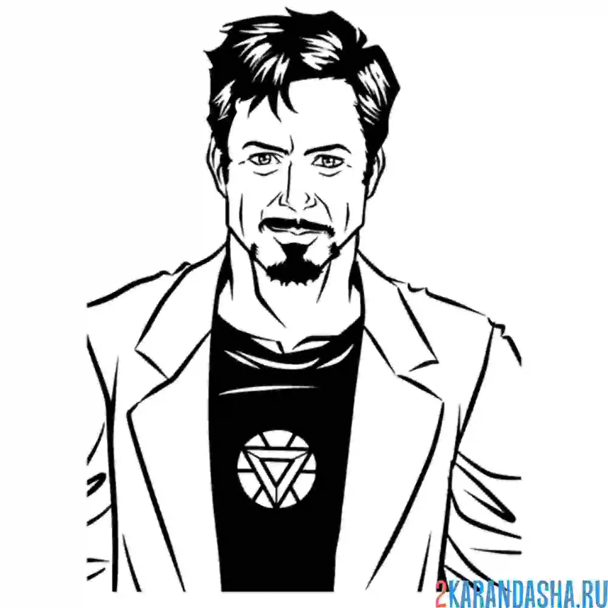 Раскраска тони старк персонаж
