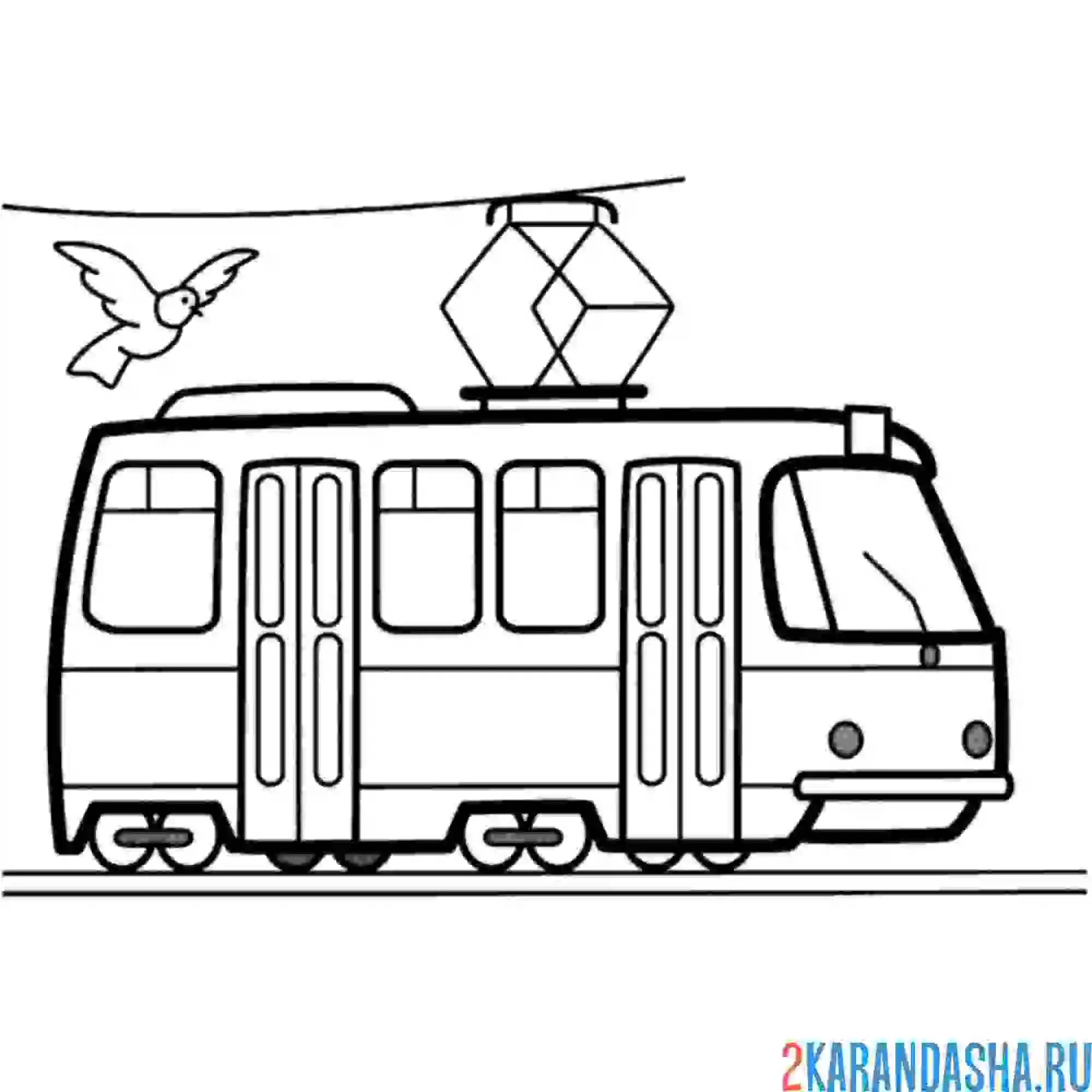 Раскраска трамвай