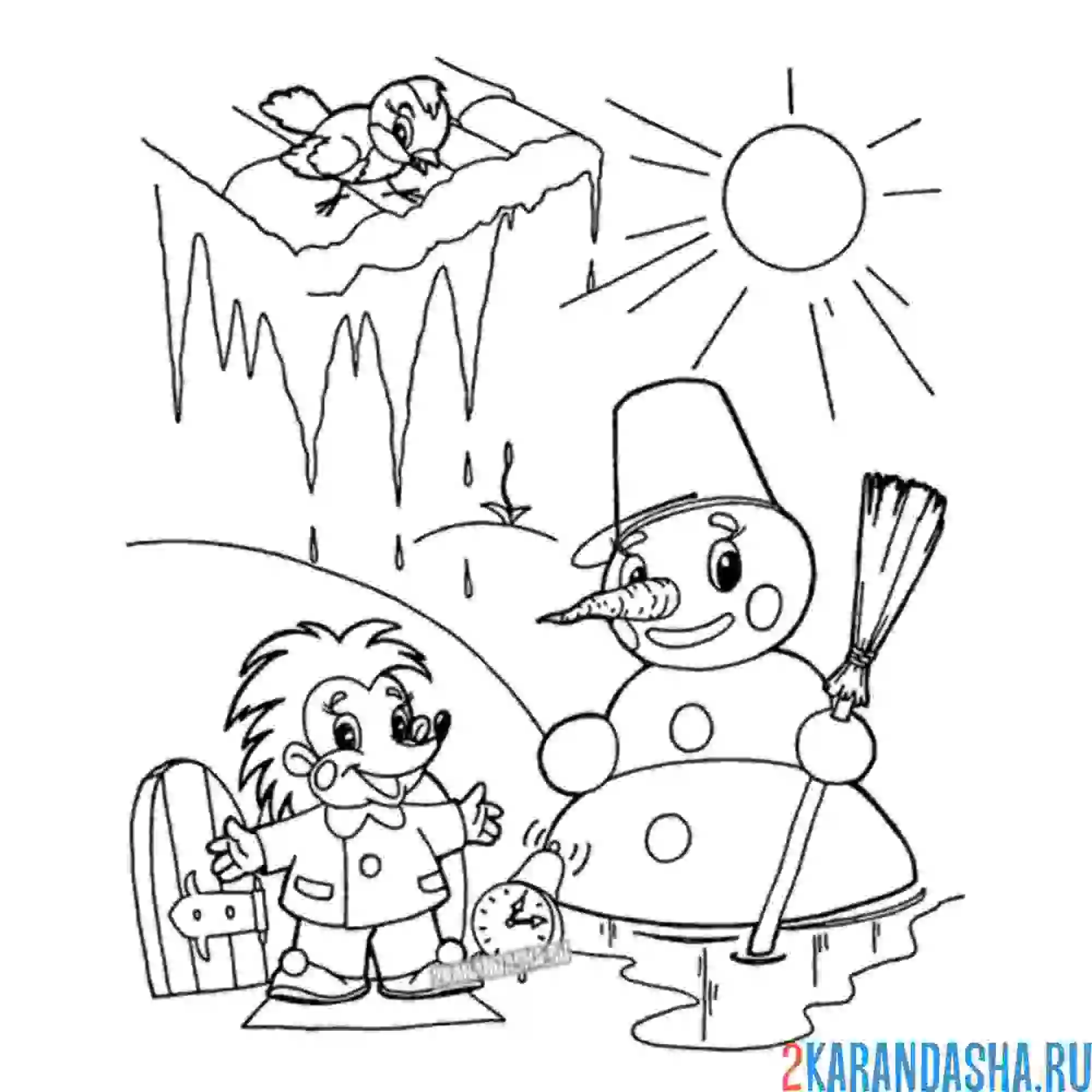 Раскраска в лес пришла весна