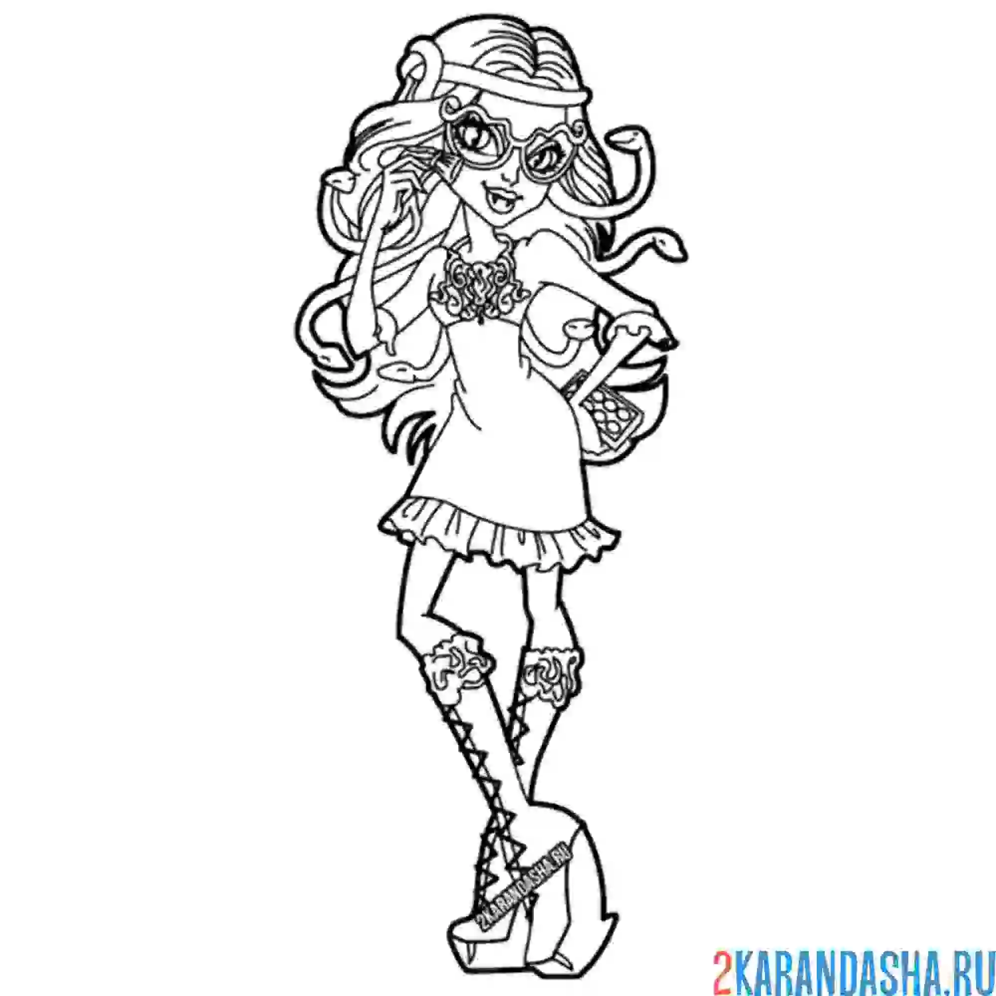 Раскраска монстр хай вайперин горгон