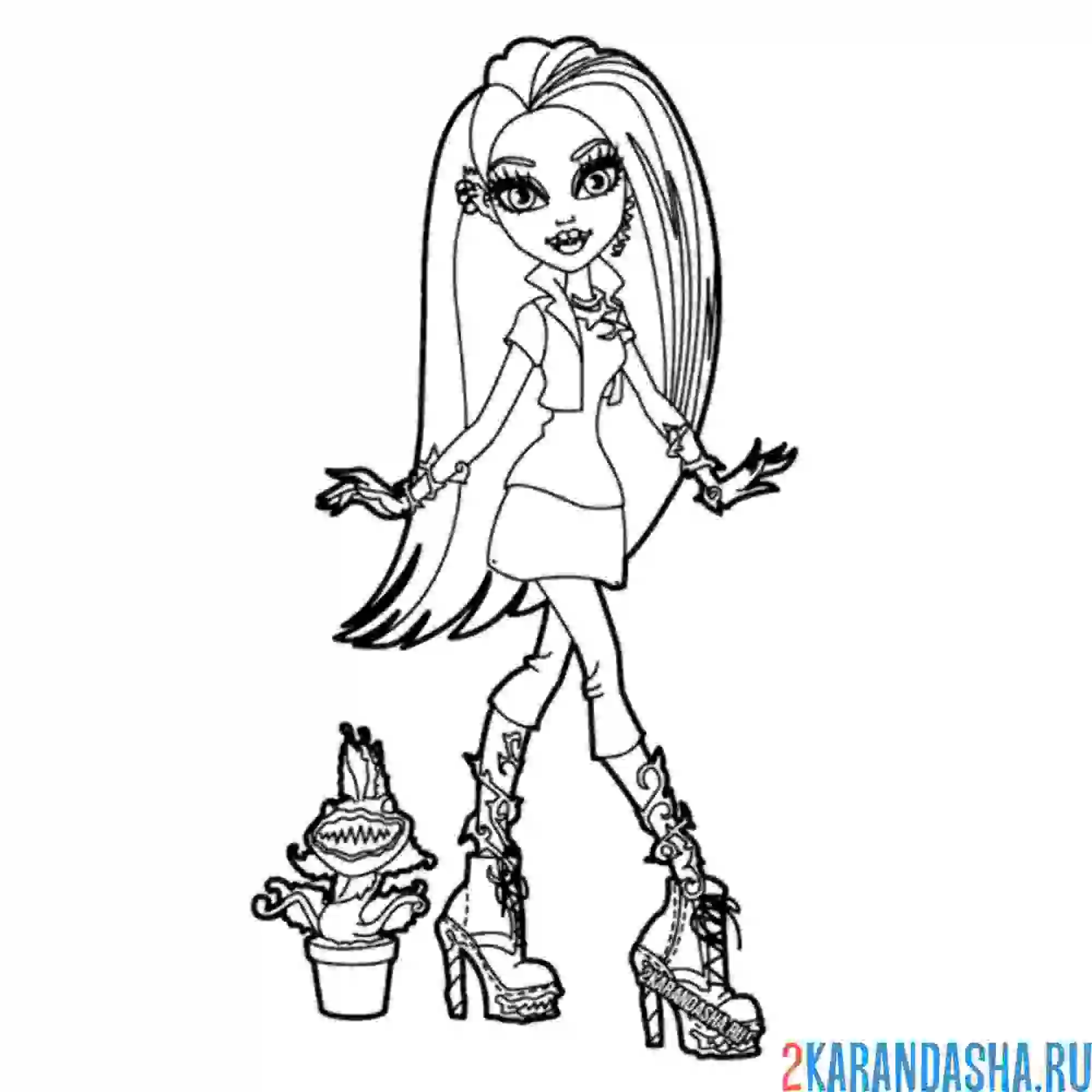 Раскраска монстр хай венера макфлайтрап модница