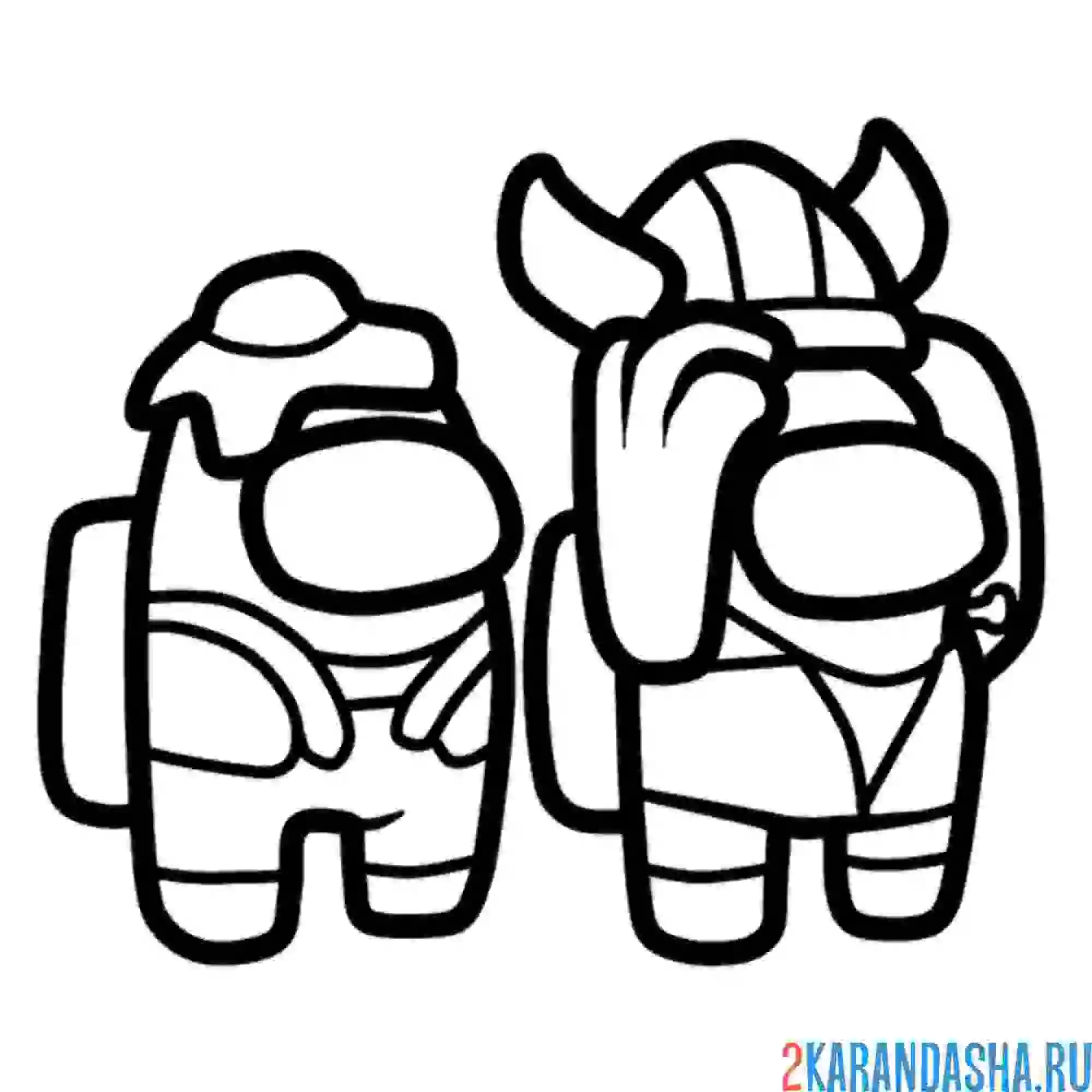 Раскраска амонг ас викинг и с яйцом на голове