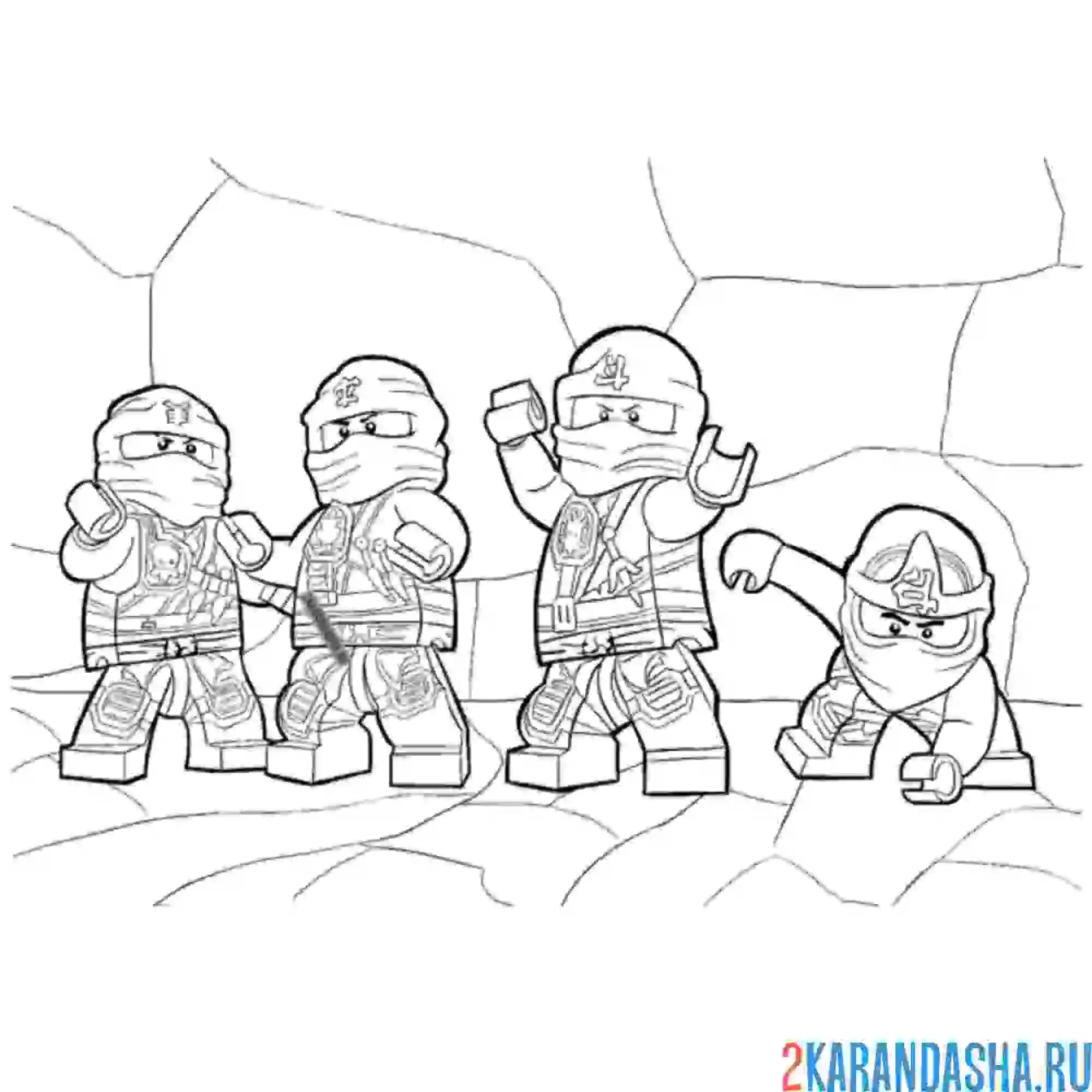 Раскраска все ниндзя в сборе