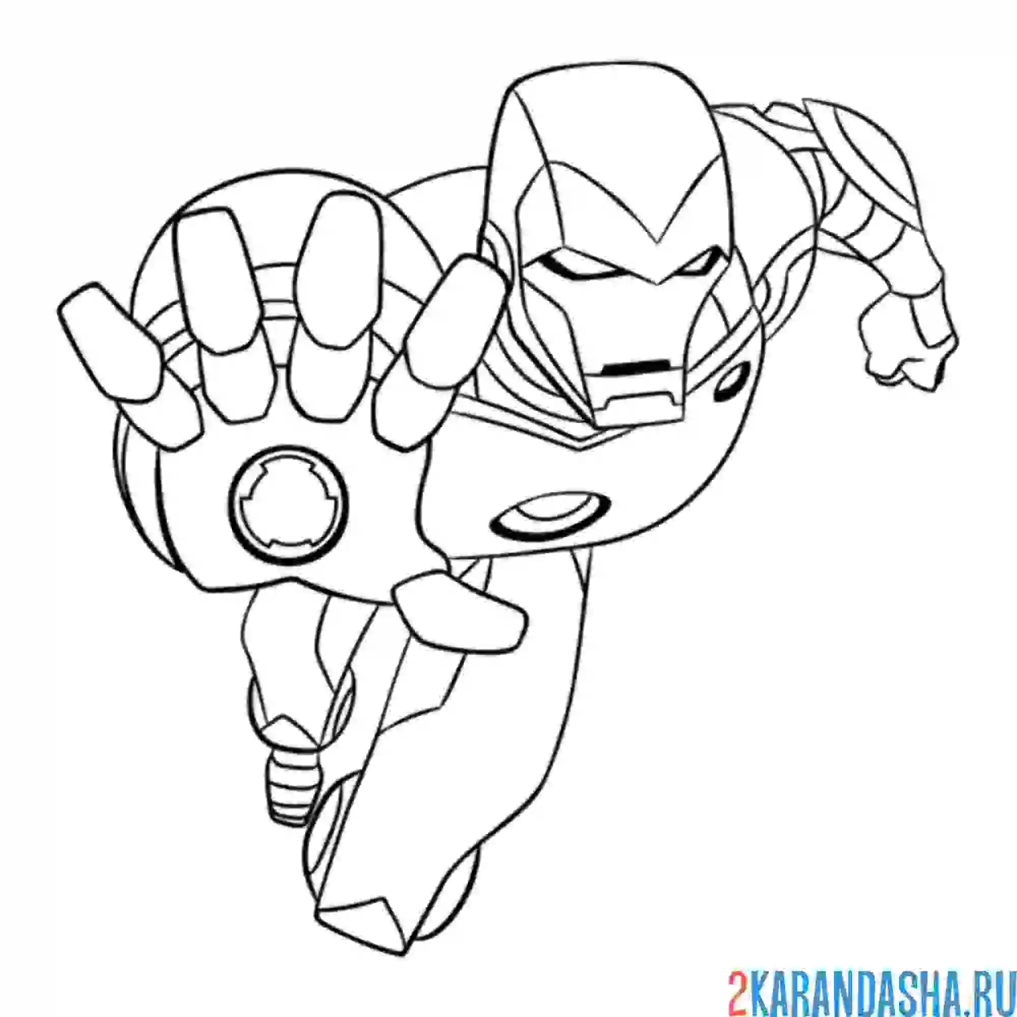Раскраска защитник железный человек
