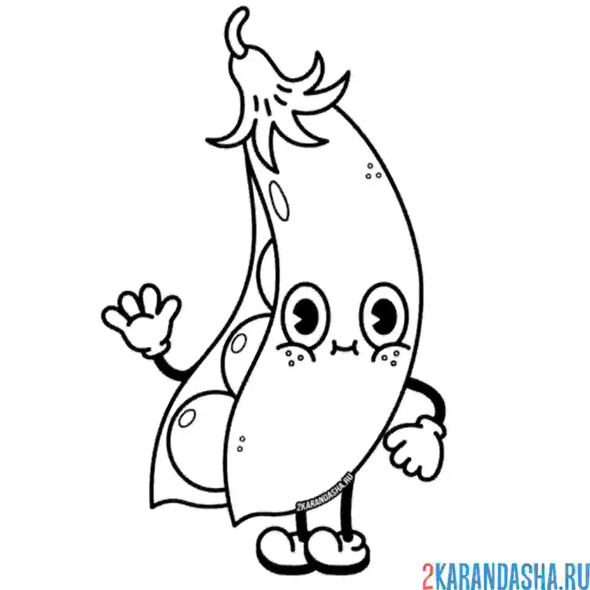 Раскраска зеленый горох