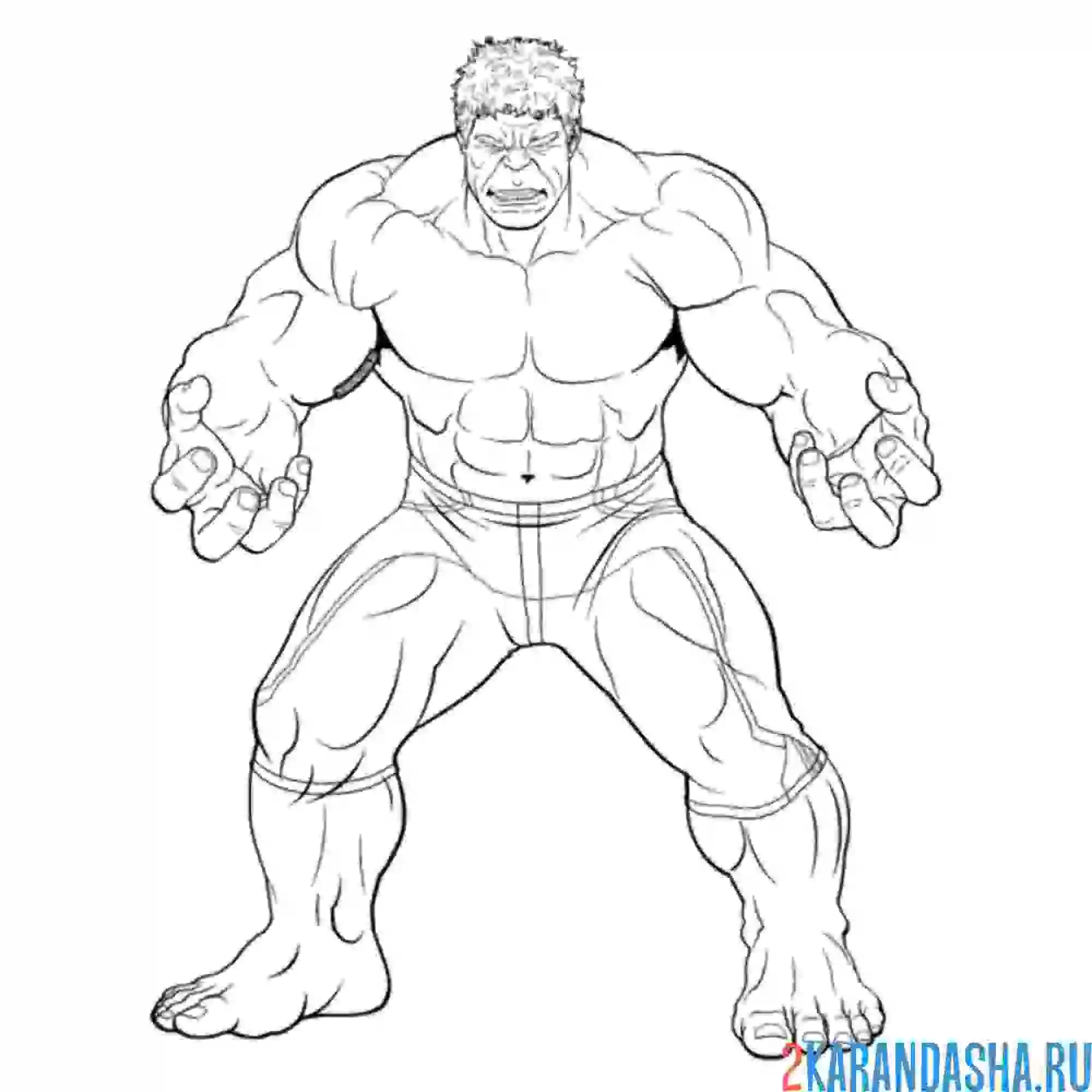 Раскраска зеленый халк сильный
